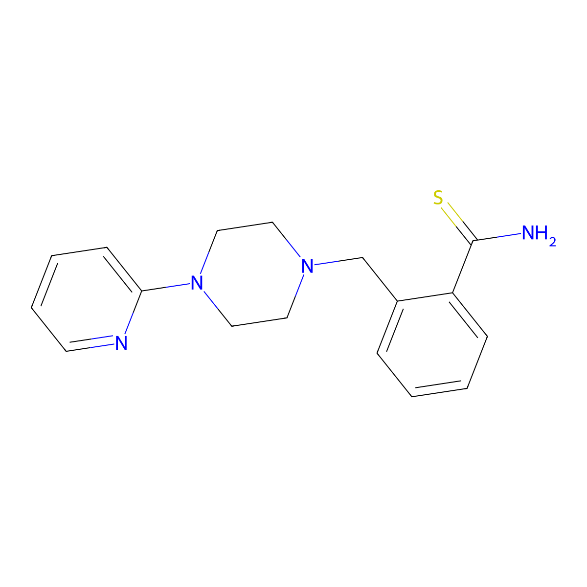 2-((4-(Pyridin-2-yl)piperazin-1-yl)methyl)benzothioamide molecular structure, CAS 1176782-06-1