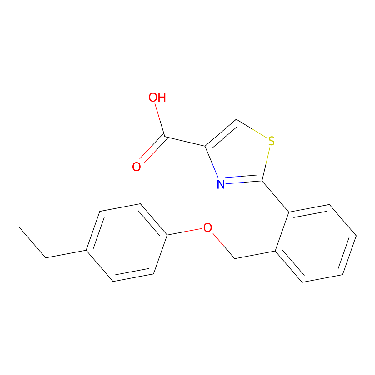 2-(2-((4-Ethylphenoxy)methyl)phenyl)thiazole-4-carboxylic acid molecular structure, CAS 1176783-09-7