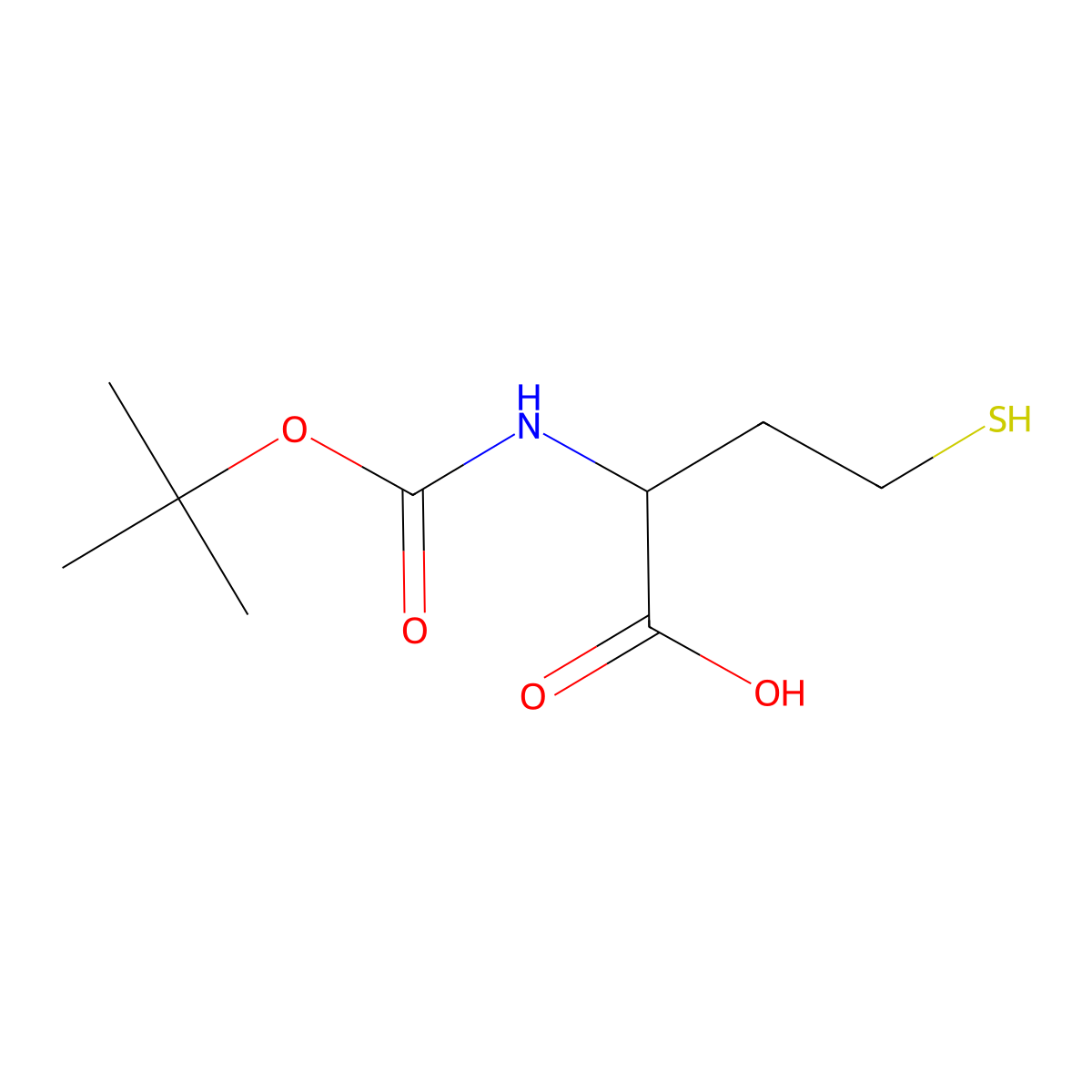 N-[(1,1-Dimethylethoxy)carbonyl]-D-homocysteine molecular structure, CAS 1176833-85-4