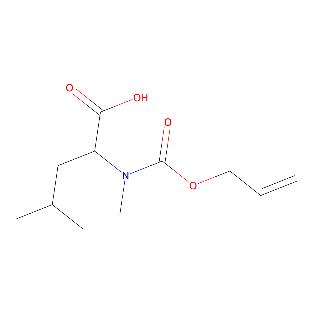 (2S)-4-methyl-2-{methyl[(prop-2-en-1-yloxy)carbonyl]amino}pentanoic acid molecular structure, CAS 1176846-61-9