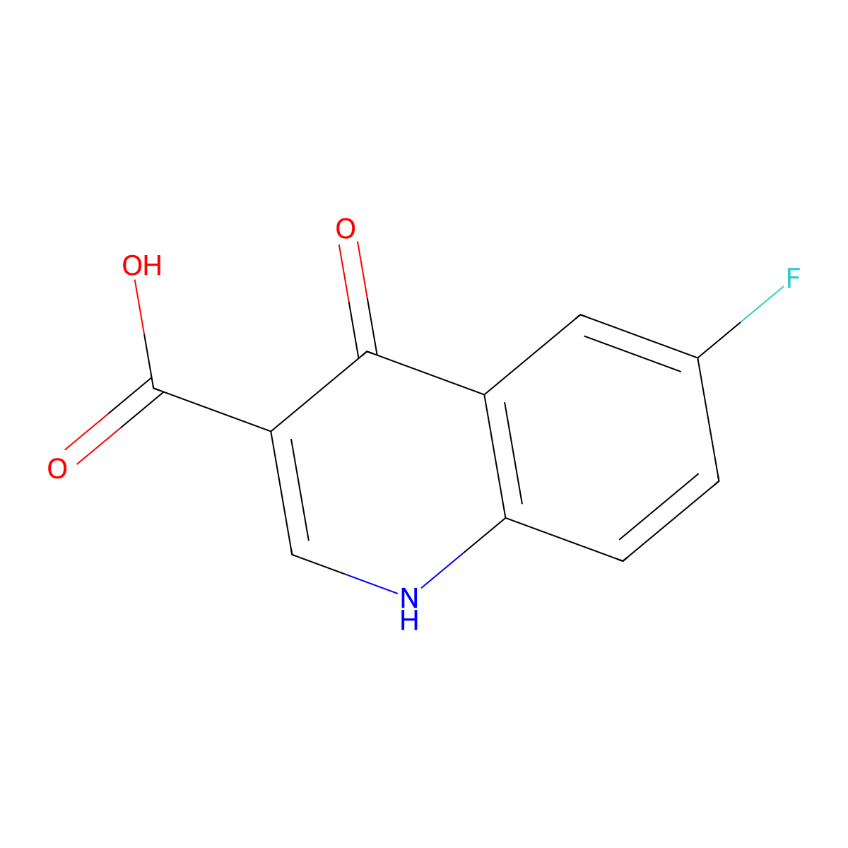 1,4-Dihydro-6-fluoro-4-oxoquinoline-3-carboxylic acid molecular structure, CAS 117685-48-0