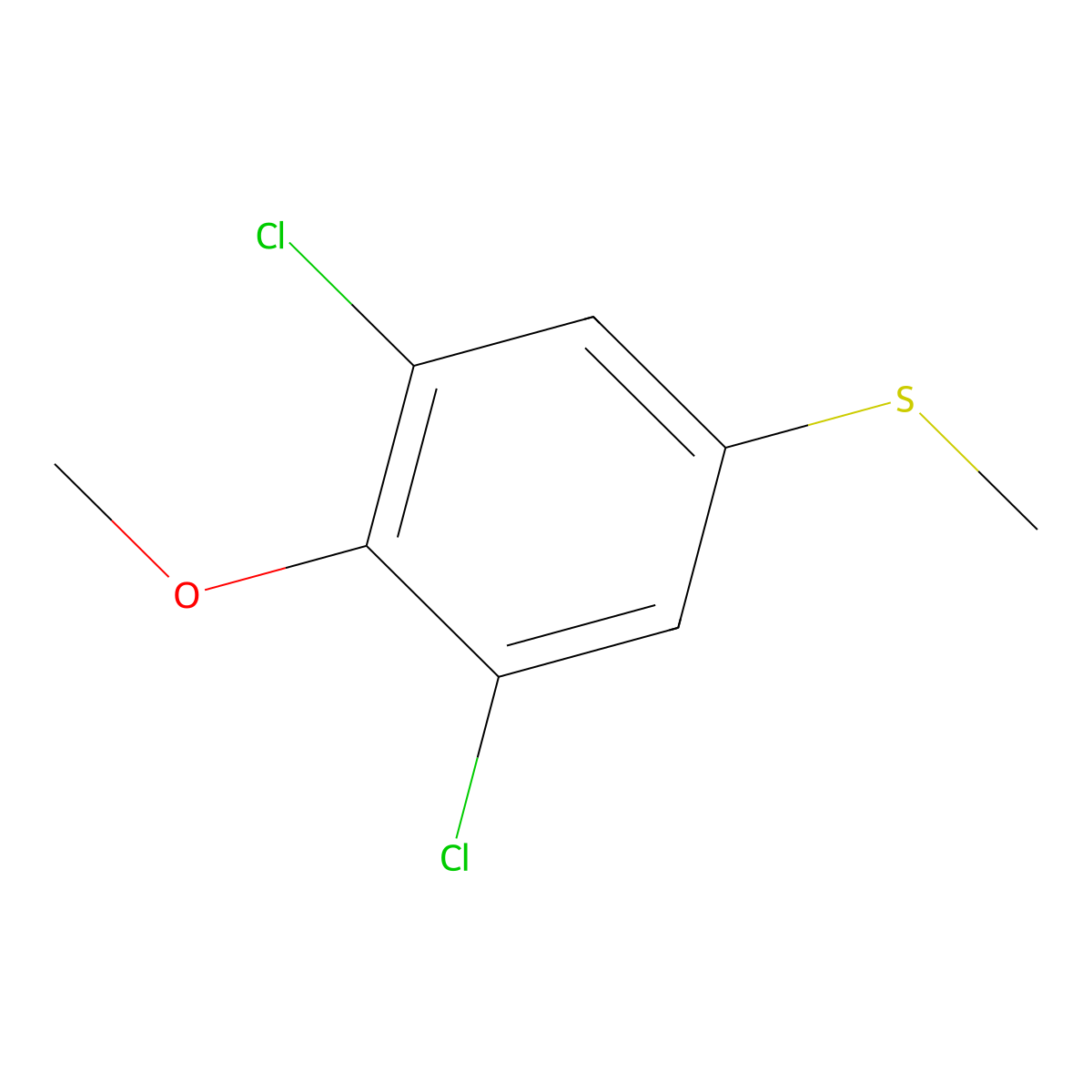 (3,5-Dichloro-4-methoxyphenyl)(methyl)sulfane molecular structure, CAS 117685-75-3