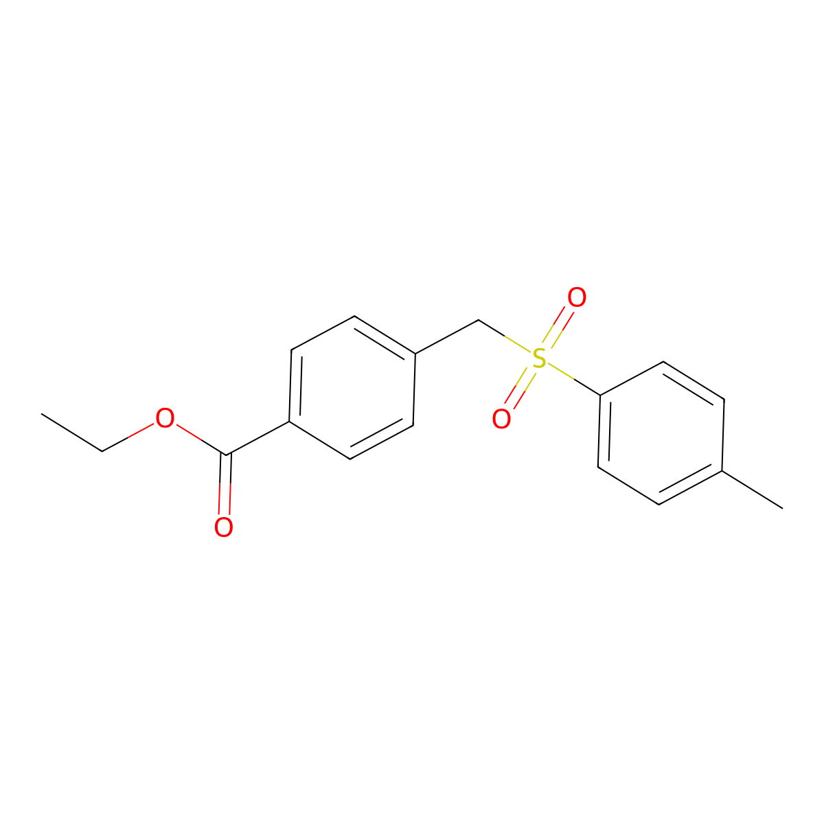 Ethyl 4-{[(4-methylphenyl)sulfonyl]methyl}benzoate molecular structure, CAS 117687-58-8