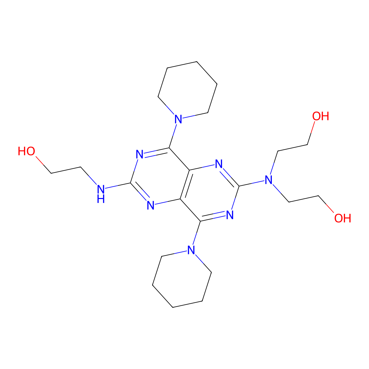 Desethanol dipyridamole molecular structure, CAS 1176886-12-6