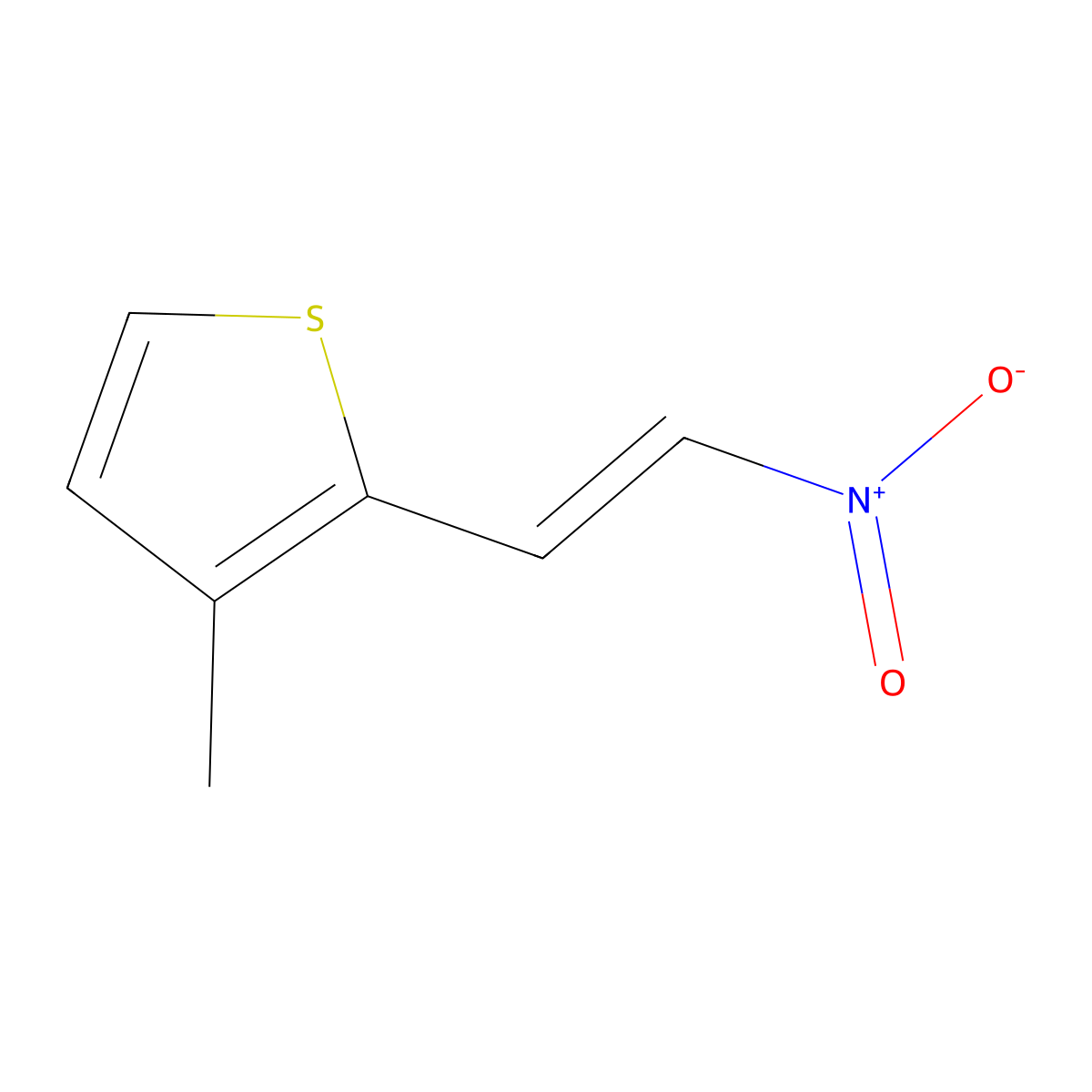 (E)-3-methyl-2-(2-nitrovinyl)thiophene molecular structure, CAS 117693-17-1
