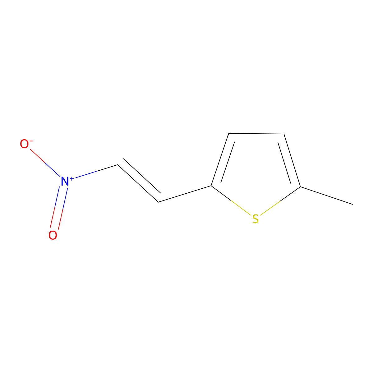 2-Methyl-5-(2-nitro-vinyl)-thiophene molecular structure, CAS 117693-20-6