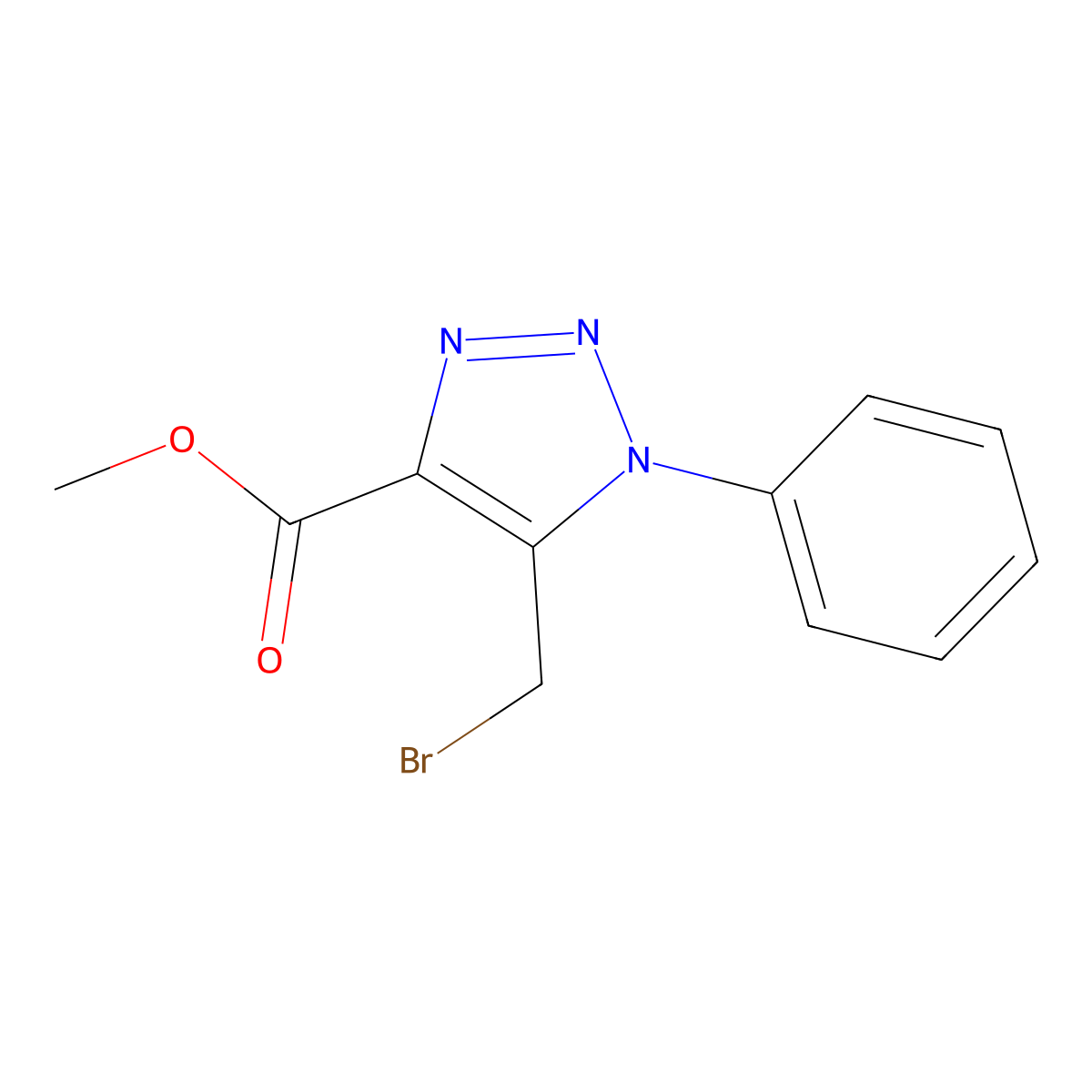 methyl 5-(bromomethyl)-1-phenyl-1H-1,2,3-triazole-4-carboxylate molecular structure, CAS 117693-90-0