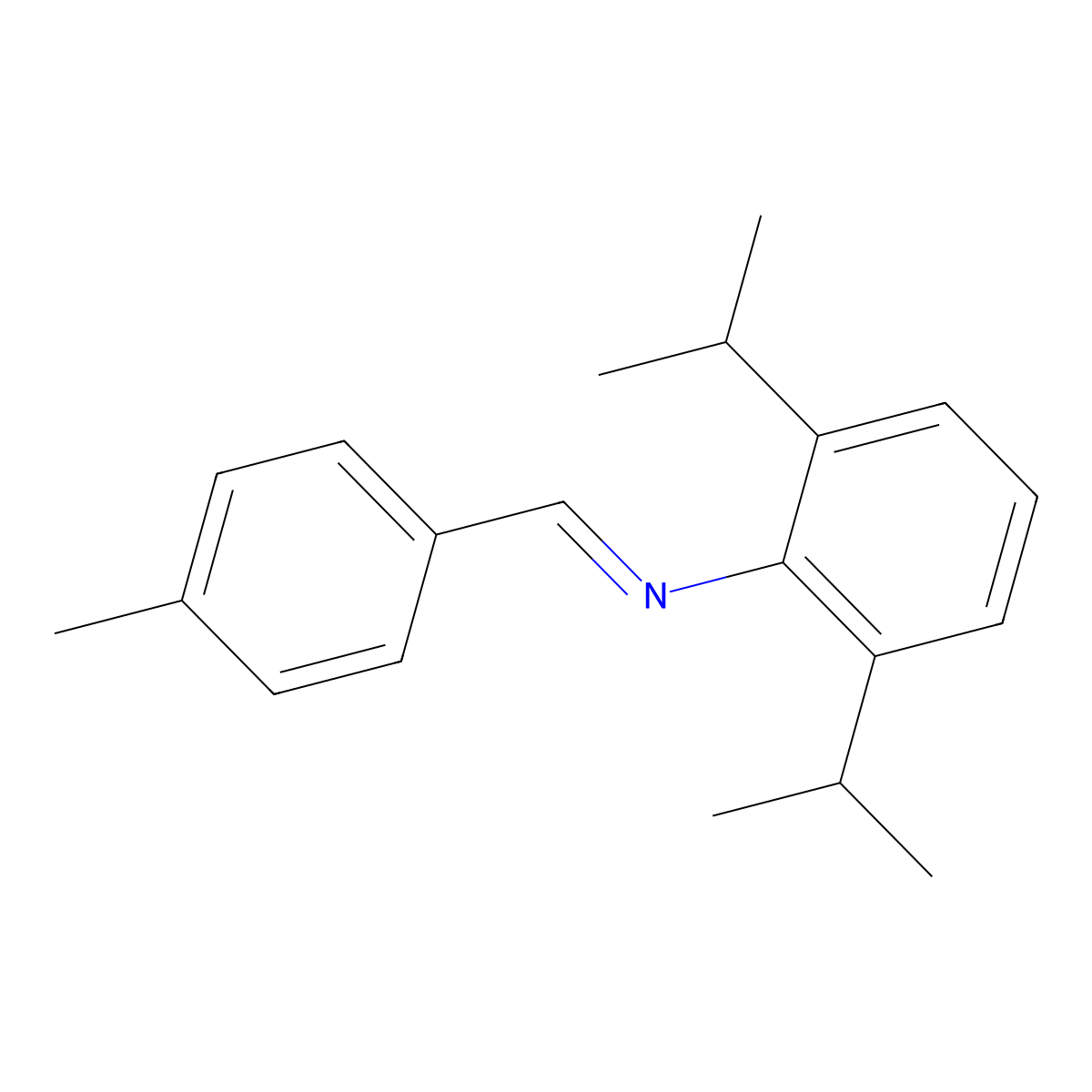 Benzenamine, 2,6-bis(1-methylethyl)-N-[(4-methylphenyl)methylene]- molecular structure, CAS 117696-83-0