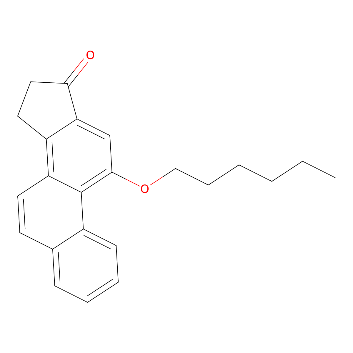 11-(Hexyloxy)-15,16-dihydro-17H-cyclopenta(a)phenanthren-17-one molecular structure, CAS 117696-88-5