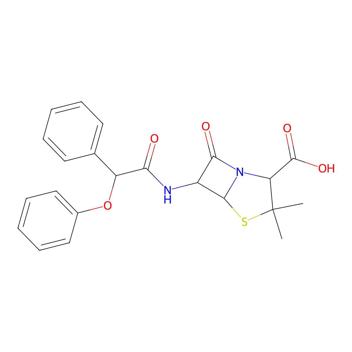 Fenbenicillin molecular structure, CAS 1177-30-6