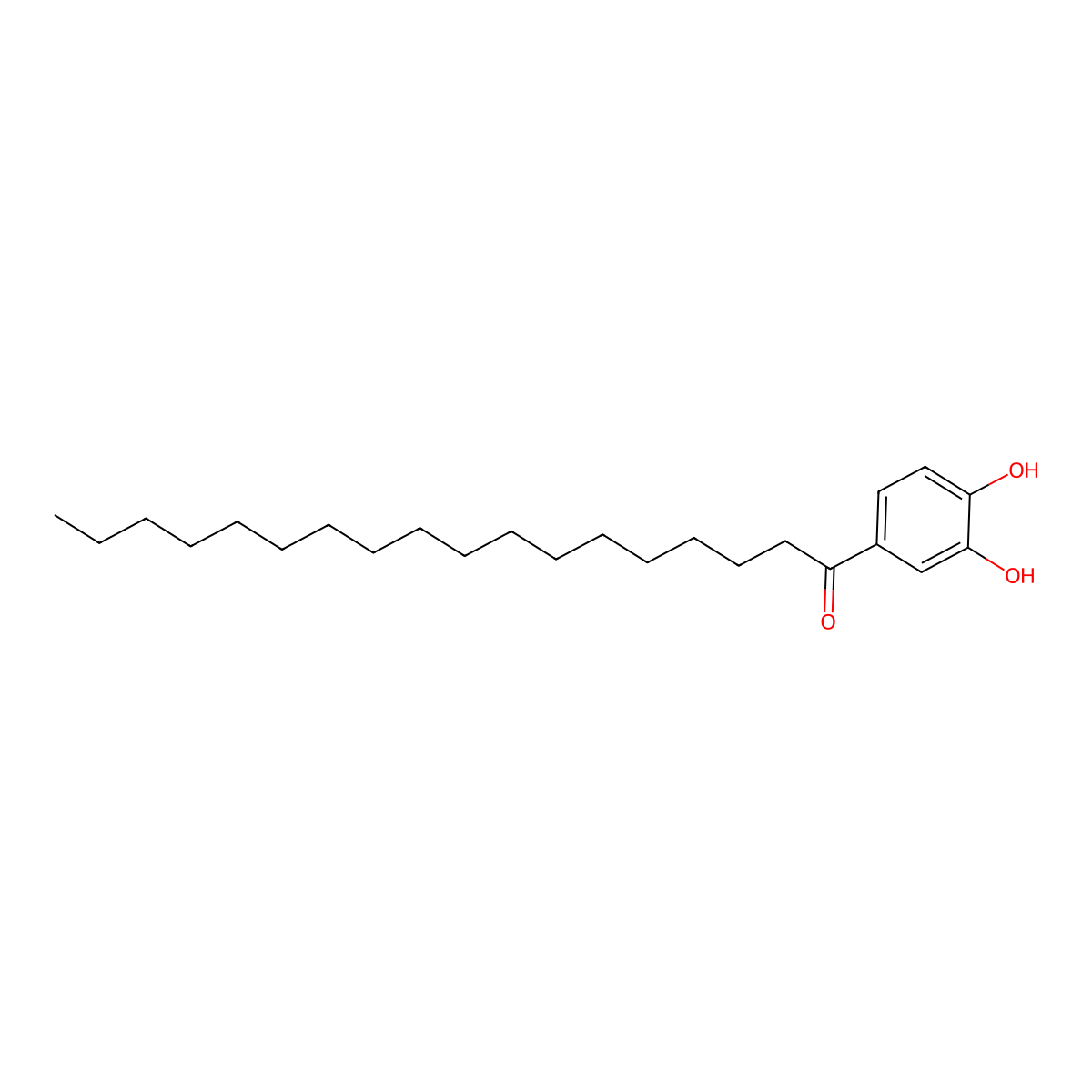 1-Octadecanone, 1-(3,4-dihydroxyphenyl)- molecular structure, CAS 1177-44-2