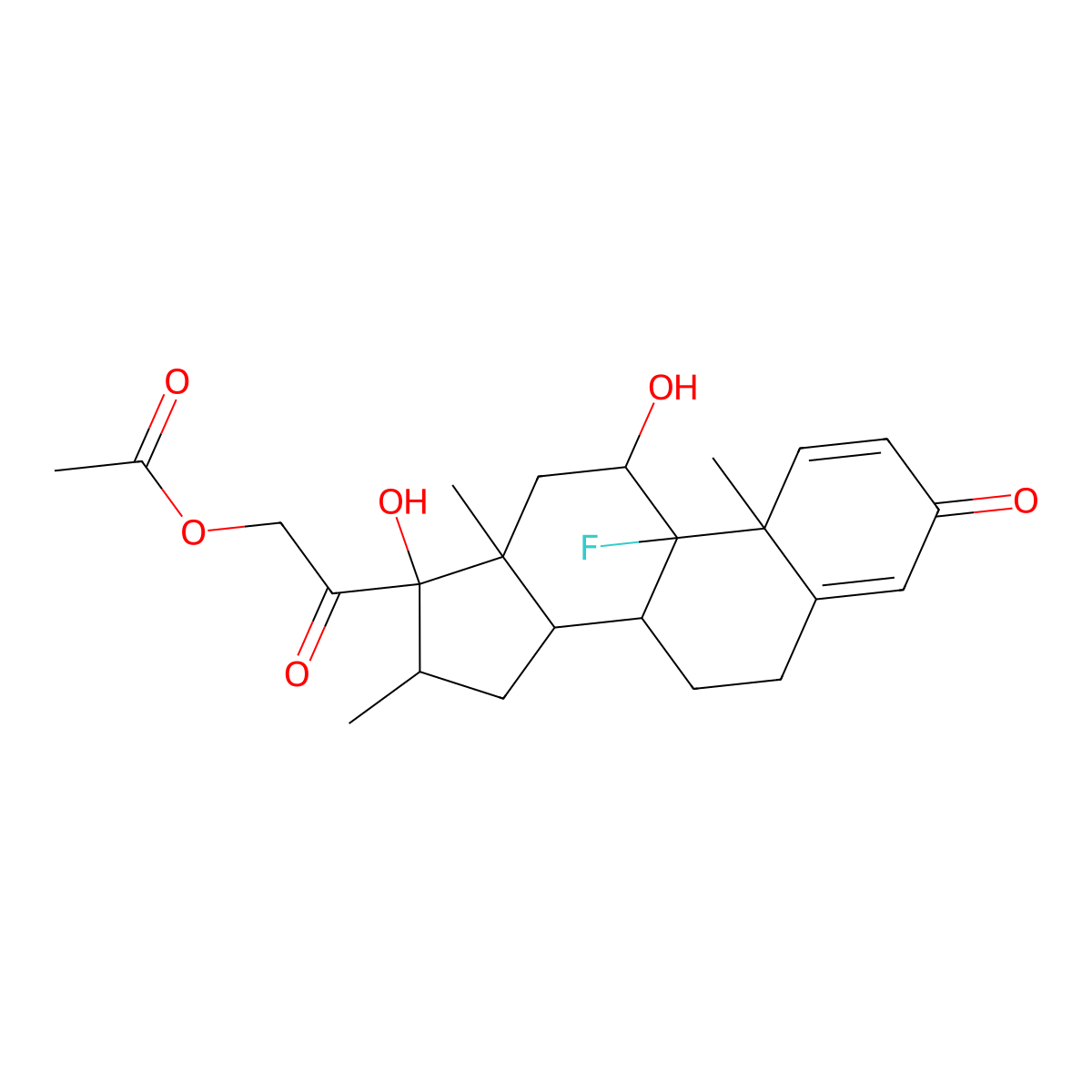 Dexamethasone Acetate molecular structure, CAS 1177-87-3
