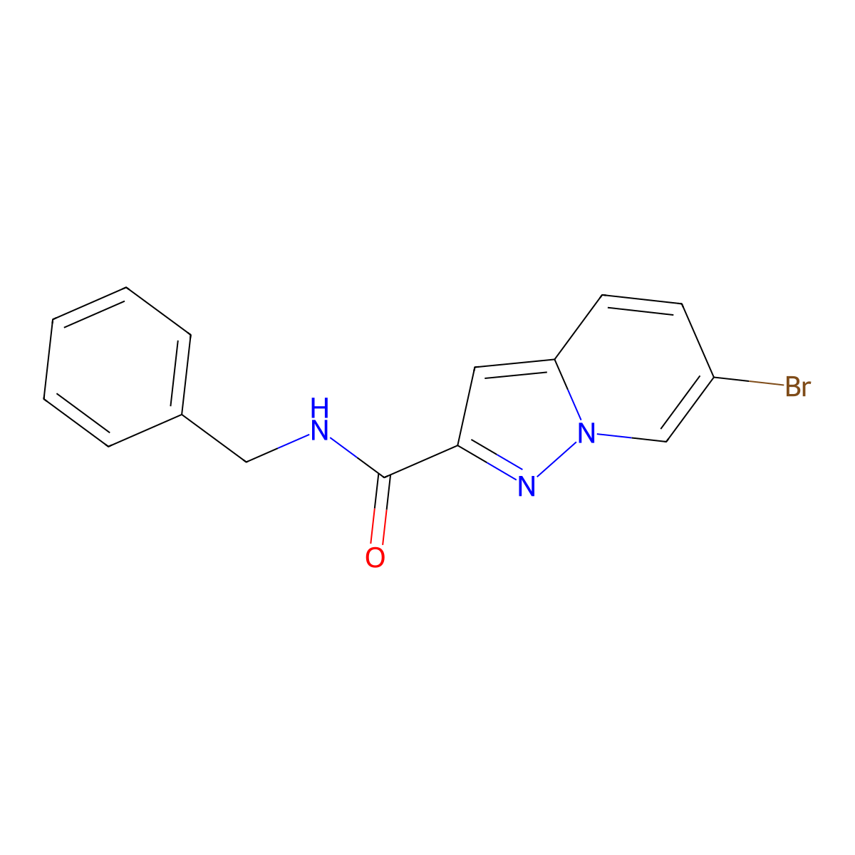 N-benzyl-6-bromopyrazolo[1,5-a]pyridine-2-carboxamide molecular structure, CAS 1177000-44-0