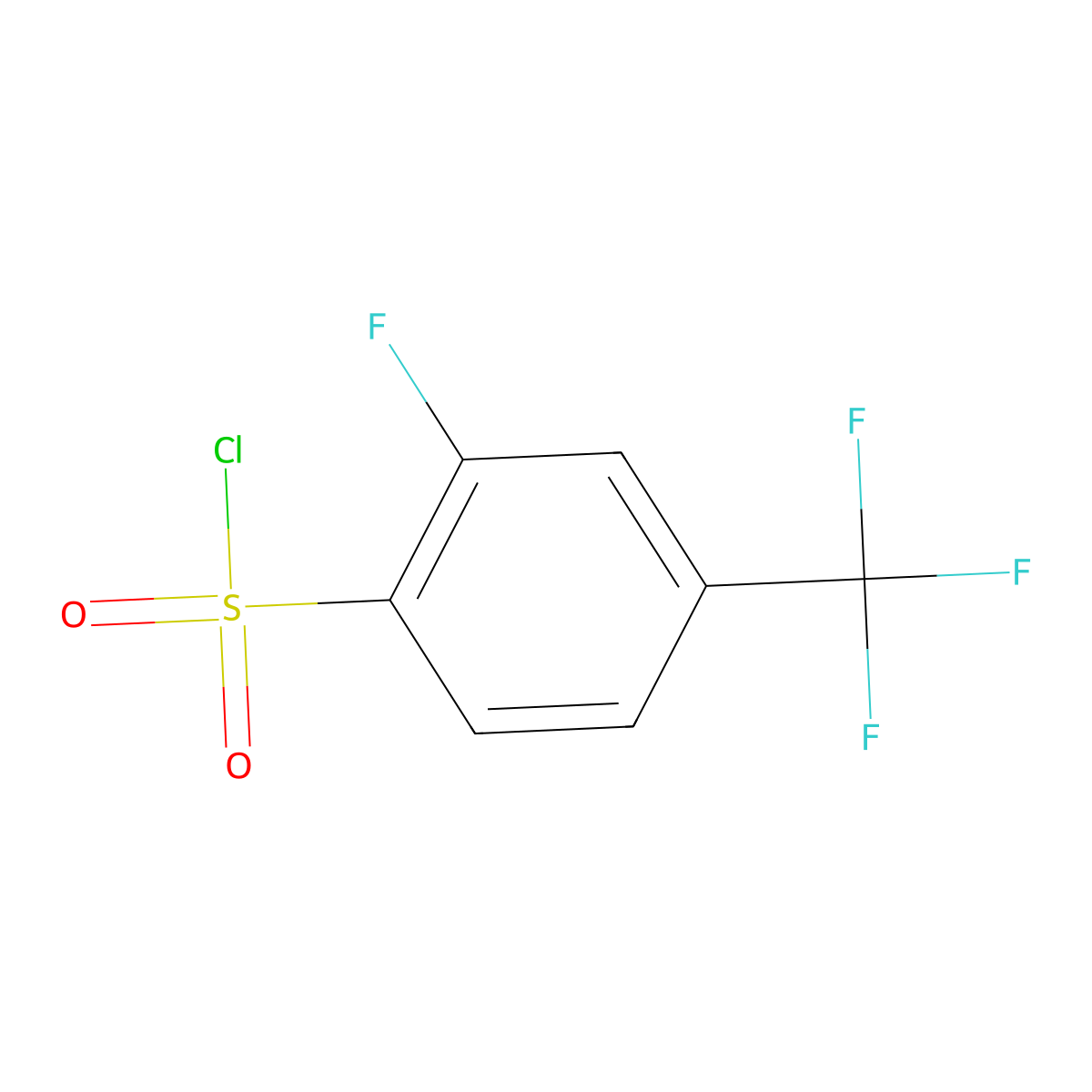 2-Fluoro-4-(trifluoromethyl)benzene-1-sulfonyl chloride molecular structure, CAS 1177009-38-9