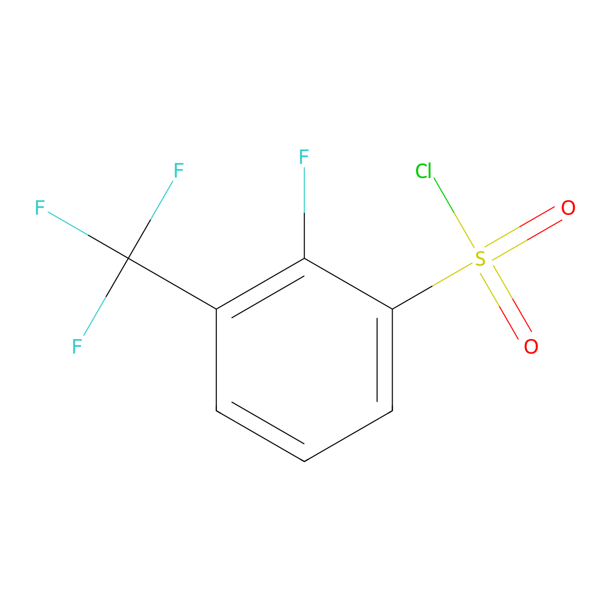 2-Fluoro-3-(trifluoromethyl)benzene-1-sulfonyl chloride molecular structure, CAS 1177011-59-4