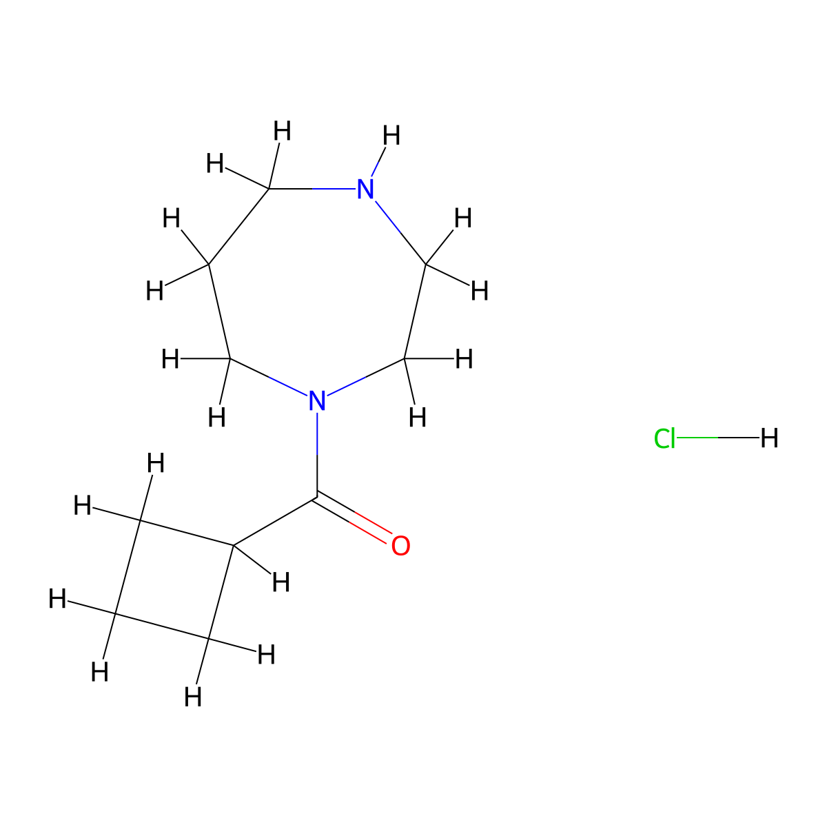 Cyclobutyl(1,4-diazepan-1-yl)methanone hydrochloride molecular structure, CAS 1177013-79-4