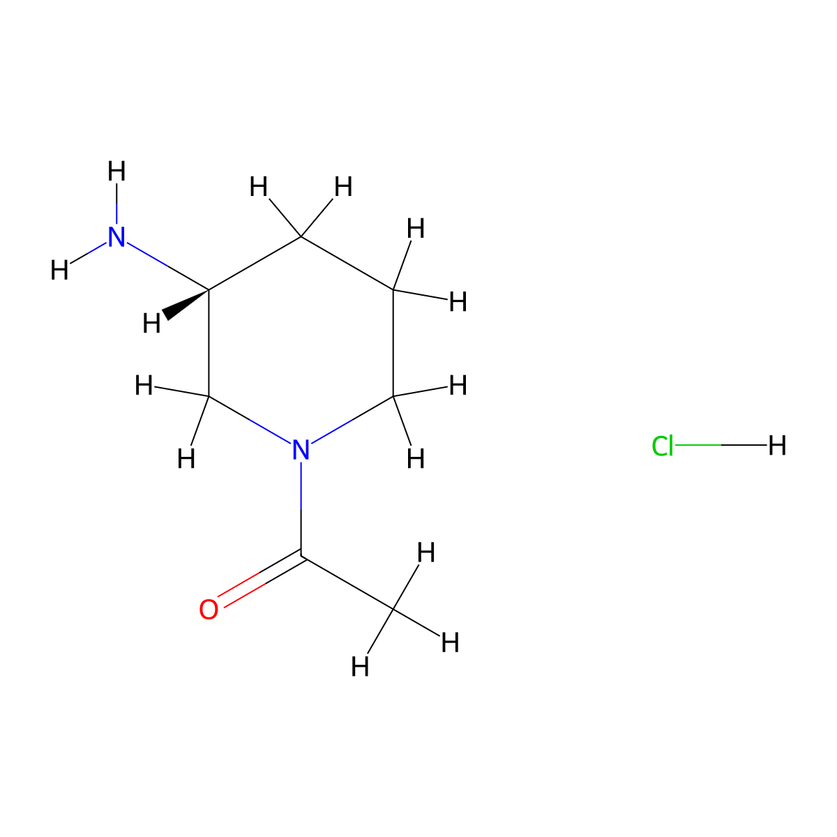 (R)-1-(3-Aminopiperidin-1-yl)ethanone hydrochloride molecular structure, CAS 1177014-59-3