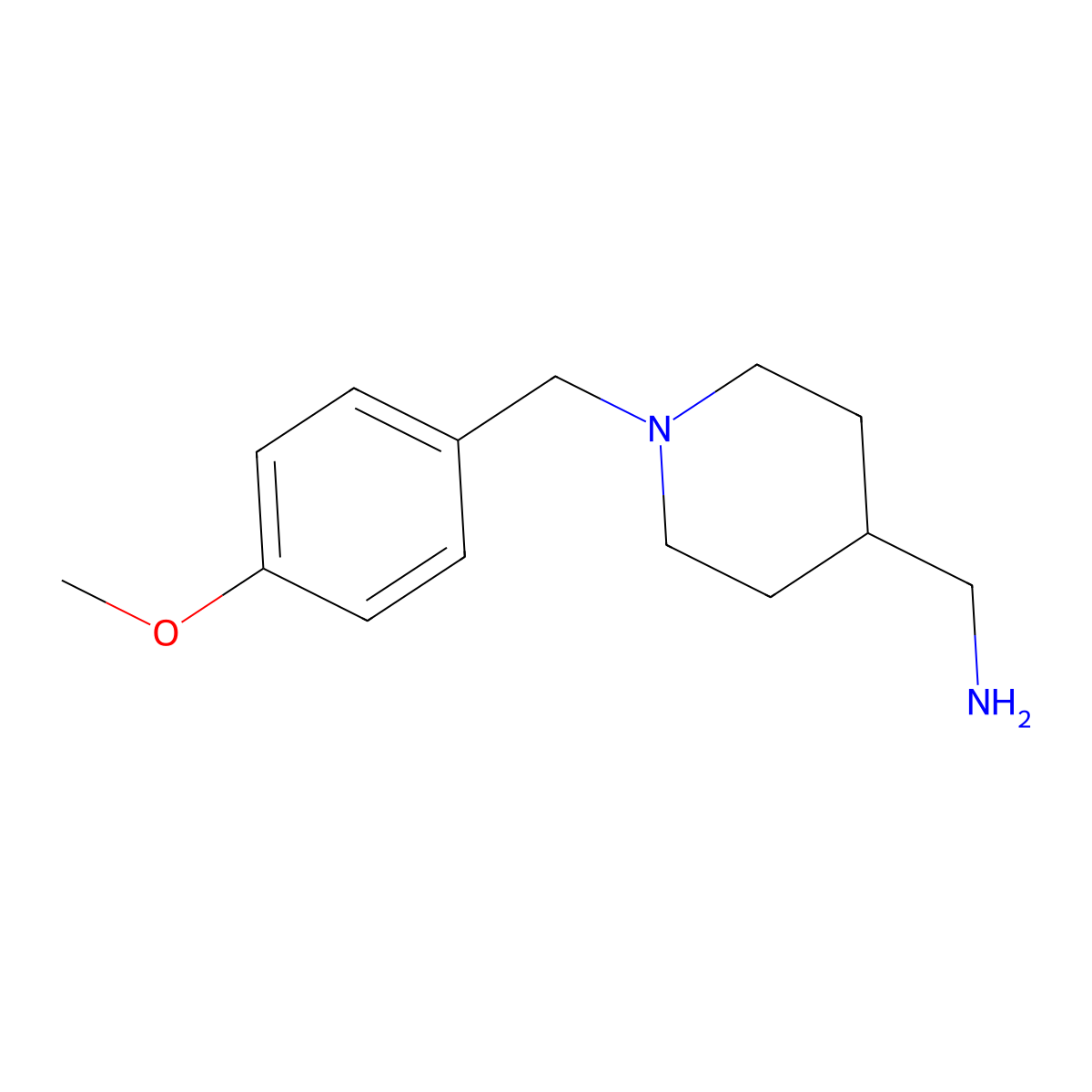 {1-[(4-Methoxyphenyl)methyl]piperidin-4-yl}methanamine molecular structure, CAS 117702-38-2