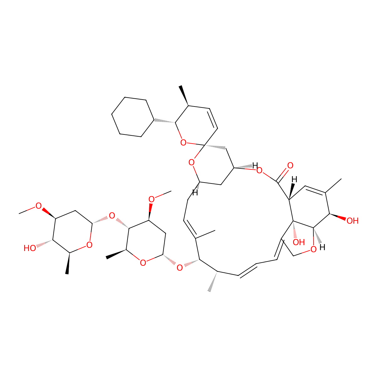 Doramectin molecular structure, CAS 117704-25-3