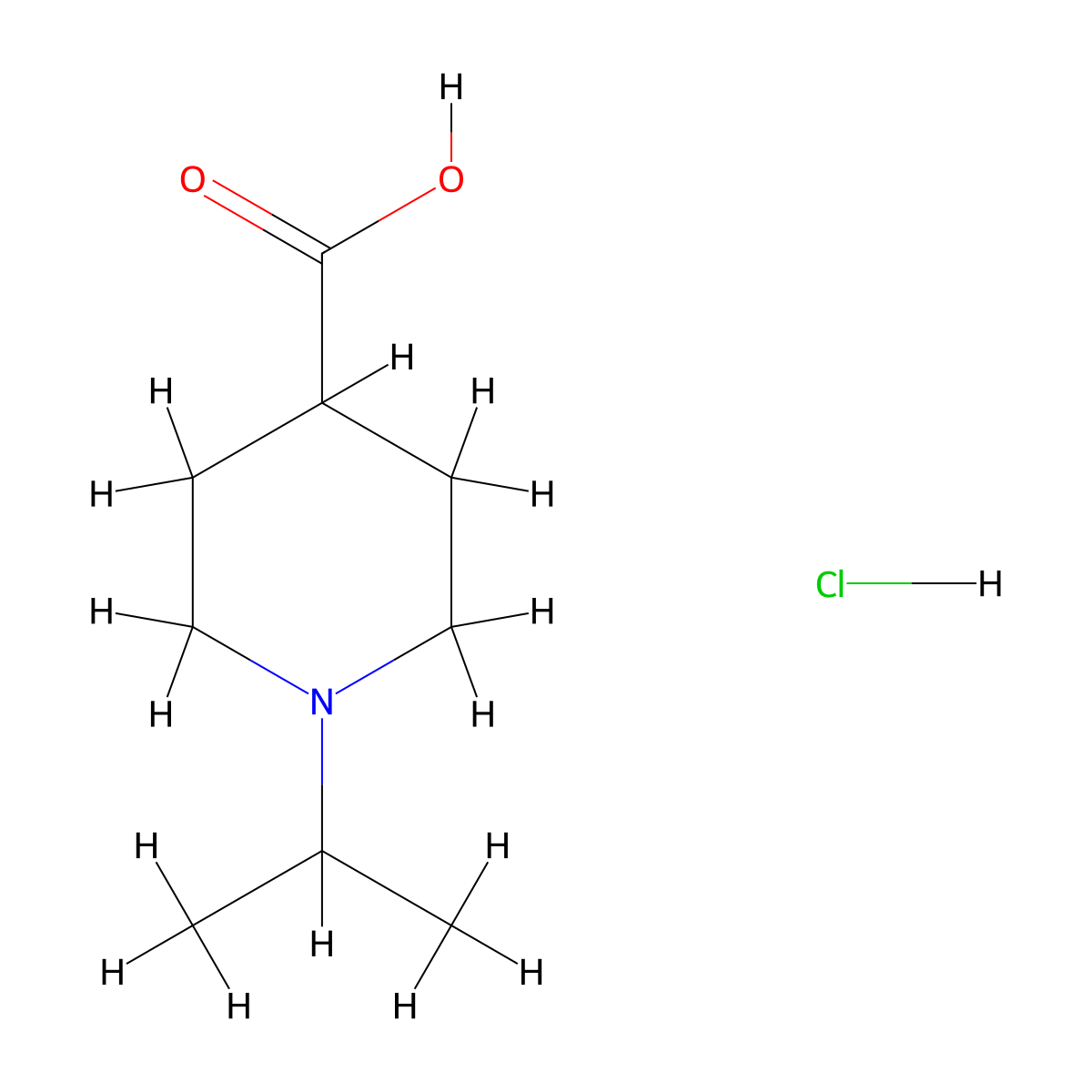 1-(Propan-2-yl)piperidine-4-carboxylic acid hydrochloride molecular structure, CAS 117704-80-0
