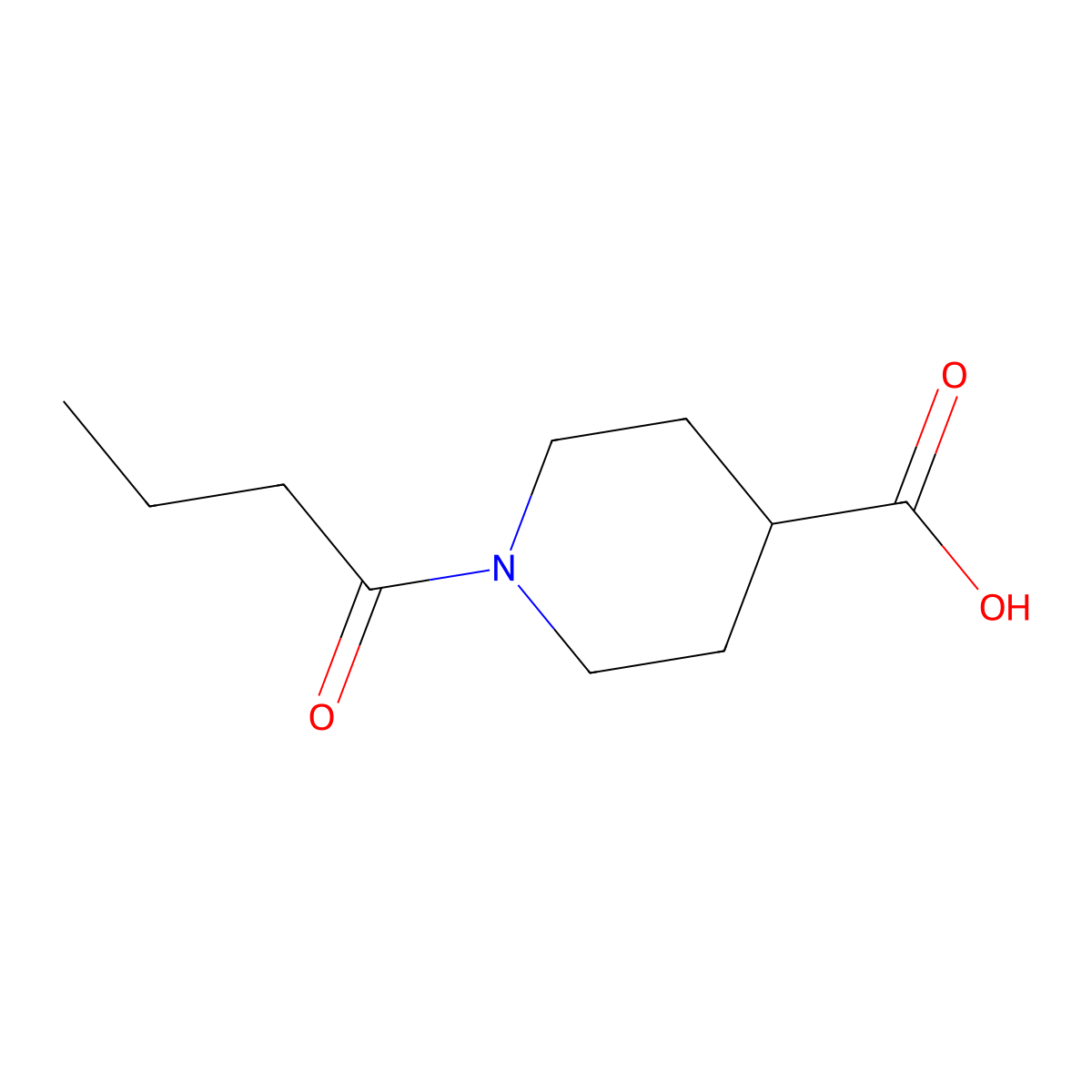 1-Butyrylpiperidine-4-carboxylic acid molecular structure, CAS 117704-87-7