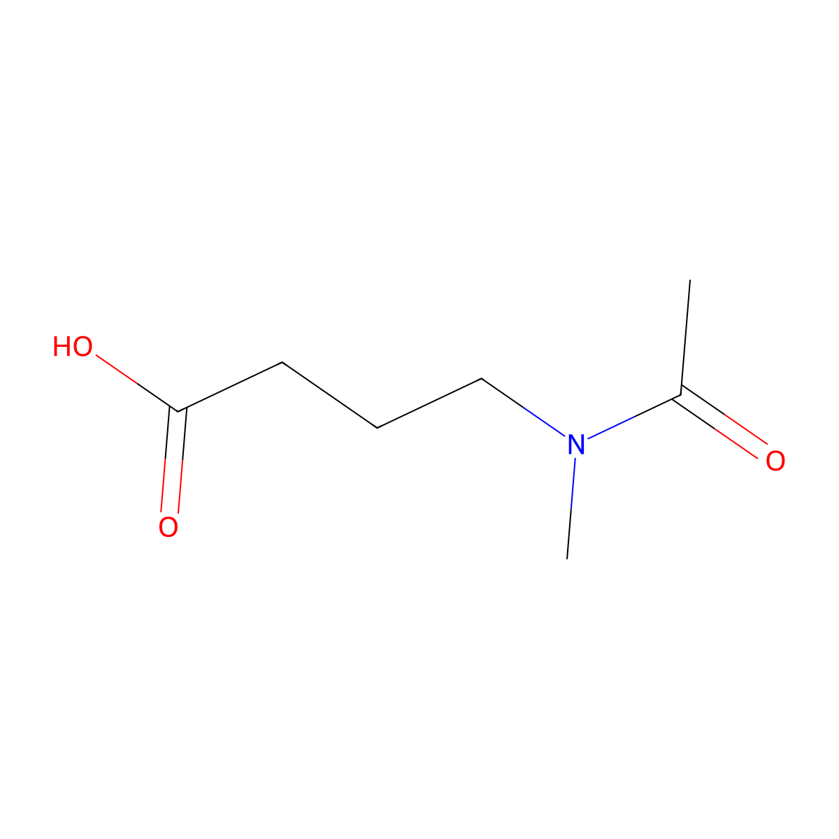 4-(N-methylacetamido)butanoic acid molecular structure, CAS 117704-99-1