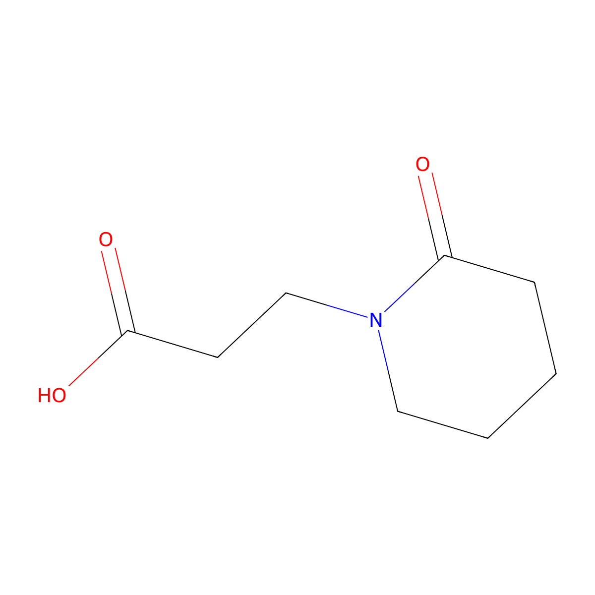 3-(2-Oxopiperidin-1-yl)propanoic acid molecular structure, CAS 117705-04-1