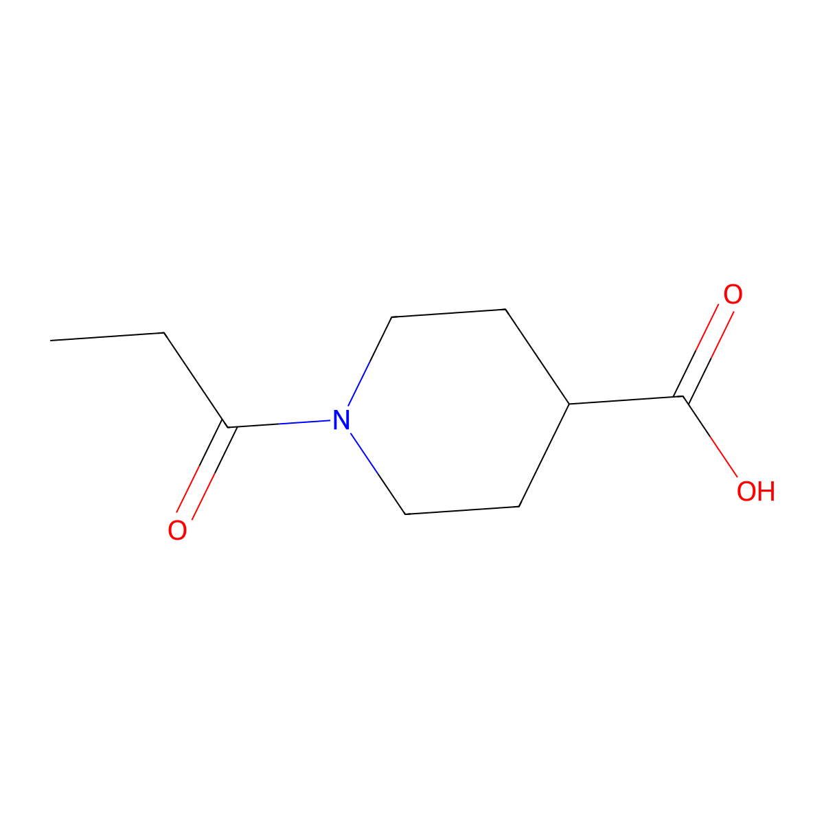 1-Propionyl-4-piperidinecarboxylic acid molecular structure, CAS 117705-17-6
