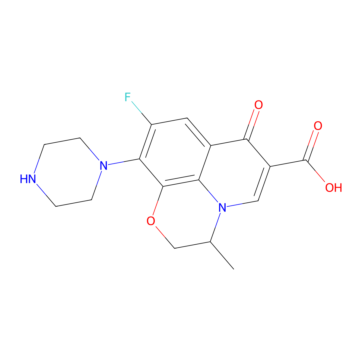 N-Desmethyl levofloxacin molecular structure, CAS 117707-40-1