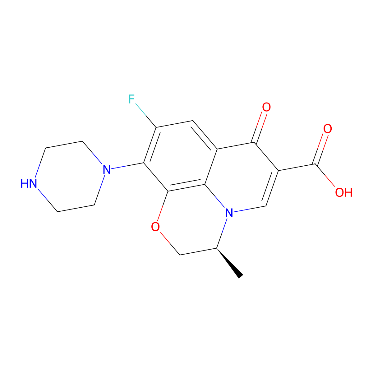 N-Desmethyl levofloxacin molecular structure, CAS 117707-40-1