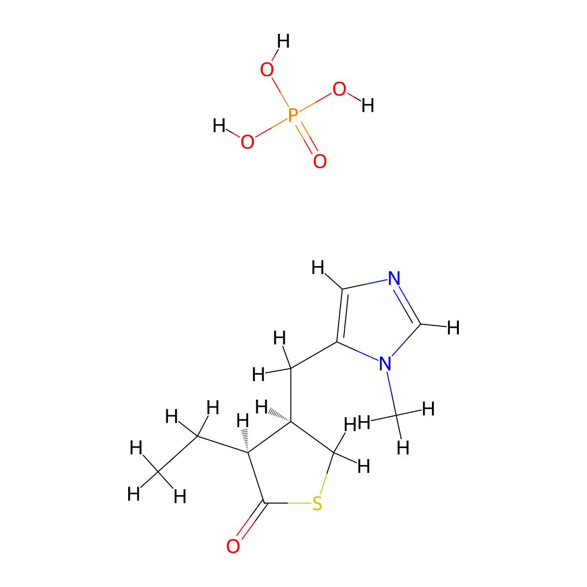 Thiopilocarpine phosphate molecular structure, CAS 117707-51-4