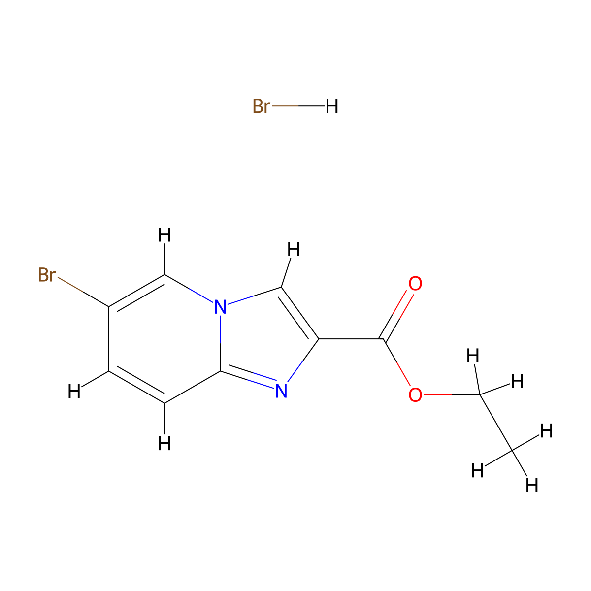 Ethyl 6-Bromoimidazo[1,2-a]pyridine-2-carboxylate hydrobromide molecular structure, CAS 1177092-98-6