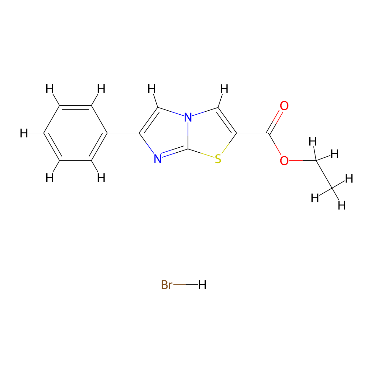Ethyl 6-phenylimidazo[2,1-b][1,3]thiazole-2-carboxylate hydrobromide molecular structure, CAS 1177093-01-4