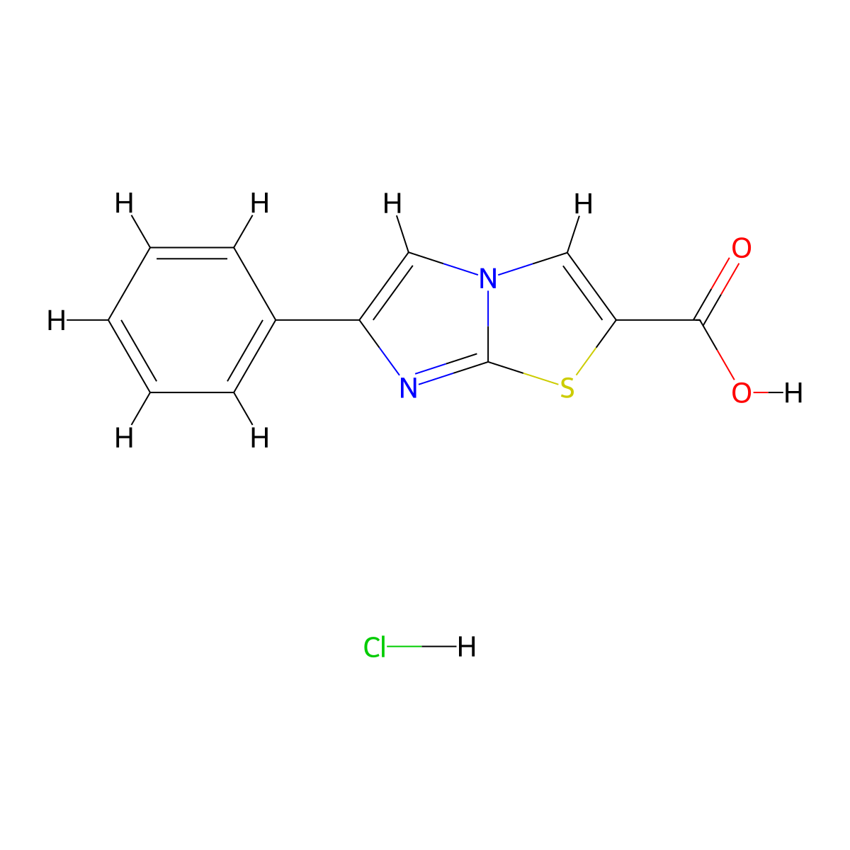 6-Phenylimidazo[2,1-b][1,3]thiazole-2-carboxylic acid hydrochloride molecular structure, CAS 1177093-02-5