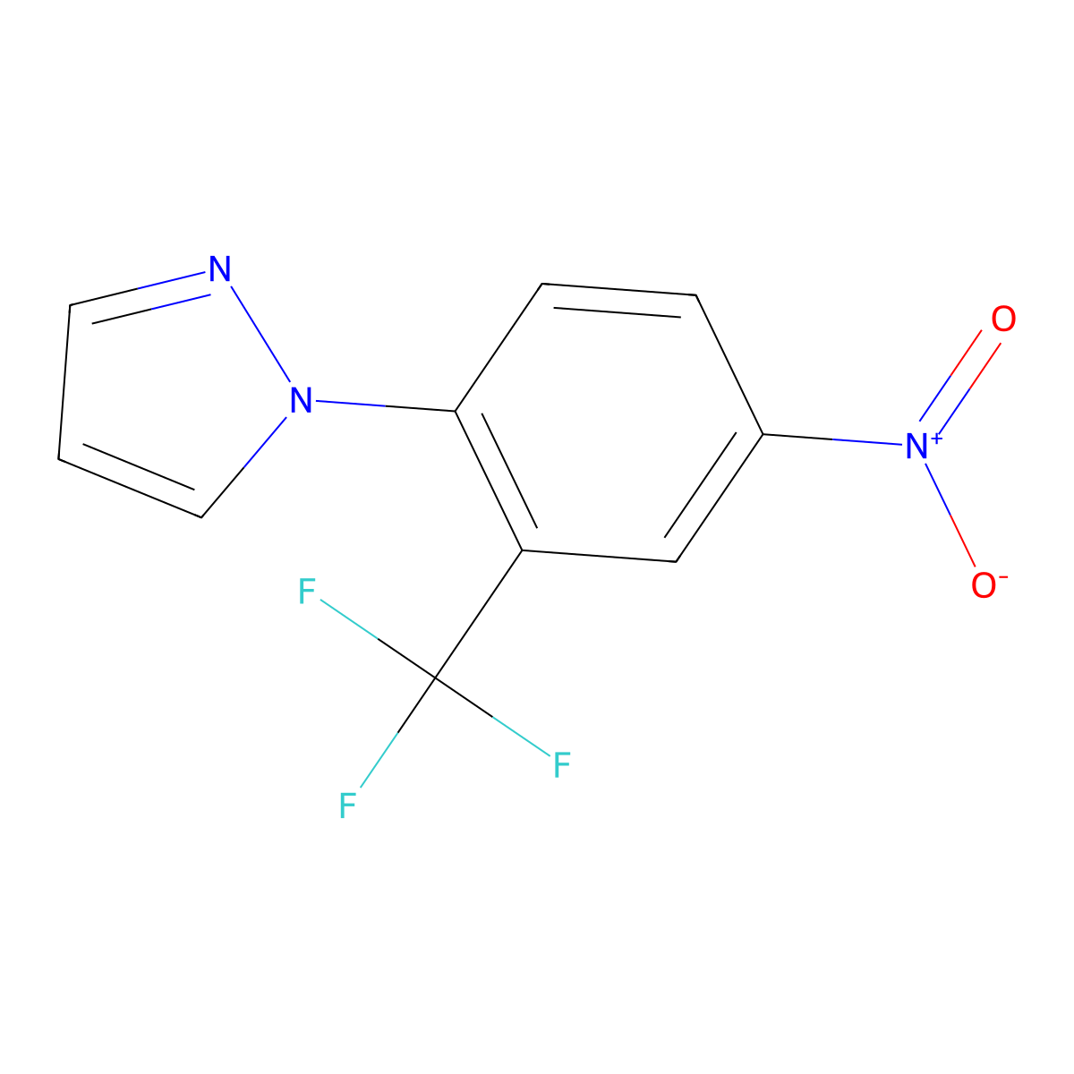 1-[4-nitro-2-(trifluoromethyl)phenyl]-1H-pyrazole molecular structure, CAS 1177093-03-6