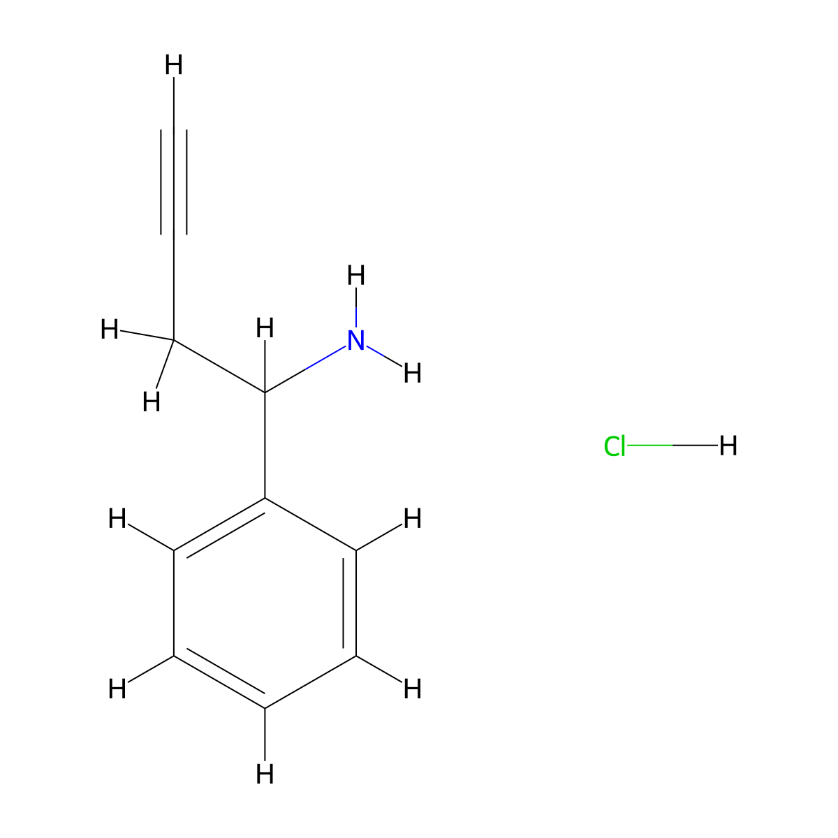 1-Phenylbut-3-yn-1-amine hydrochloride molecular structure, CAS 1177093-09-2