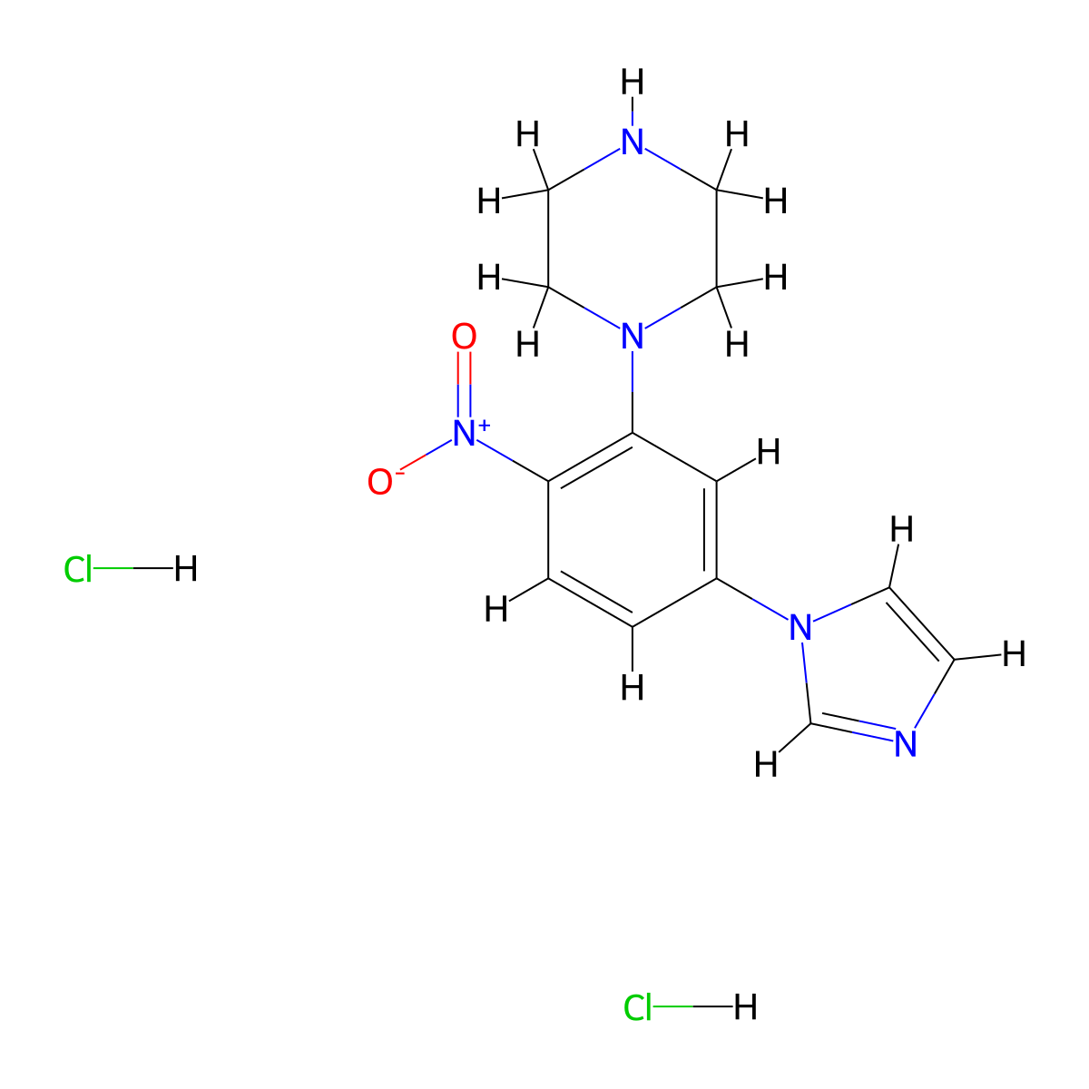 1-(5-(1H-Imidazol-1-yl)-2-nitrophenyl)piperazine dihydrochloride molecular structure, CAS 1177093-15-0