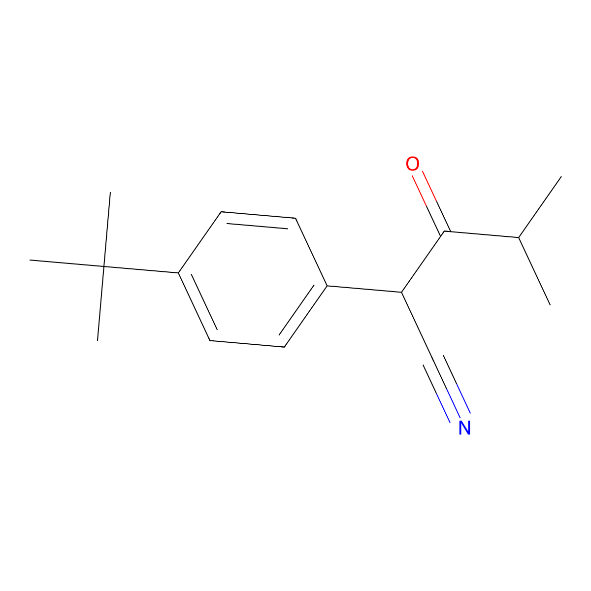 2-(4-Tert-butylphenyl)-4-methyl-3-oxopentanenitrile molecular structure, CAS 1177093-19-4