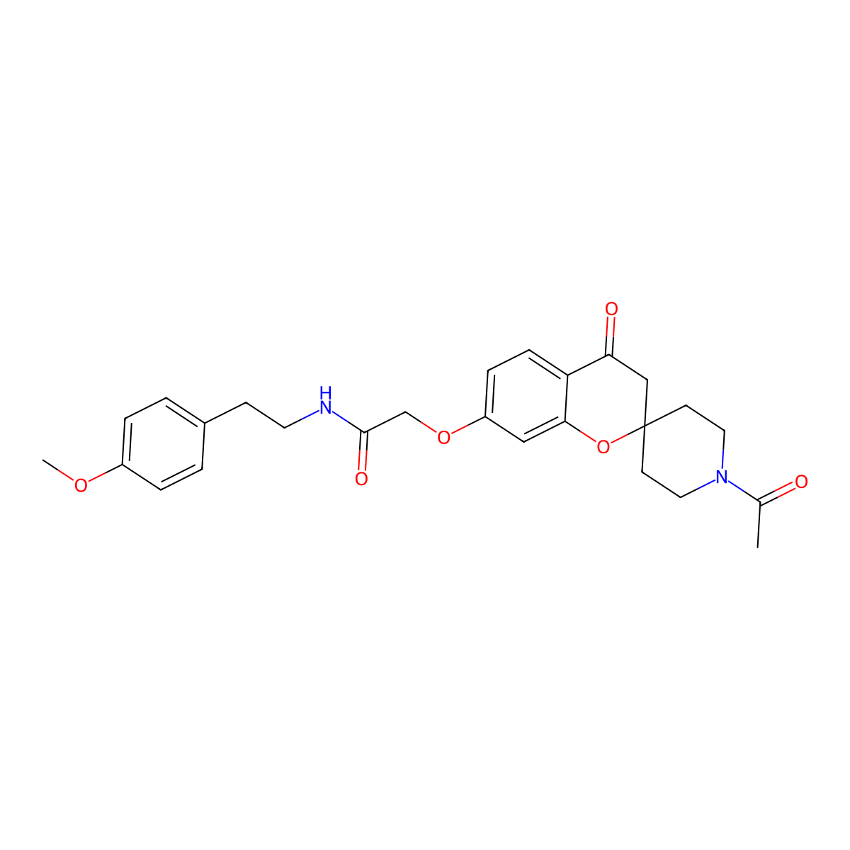 2-[(1'-acetyl-4-oxo-3,4-dihydrospiro[chromene-2,4'-piperidin]-7-yl)oxy]-N-[2-(4-methoxyphenyl)ethyl]acetamide molecular structure, CAS 1177094-65-3