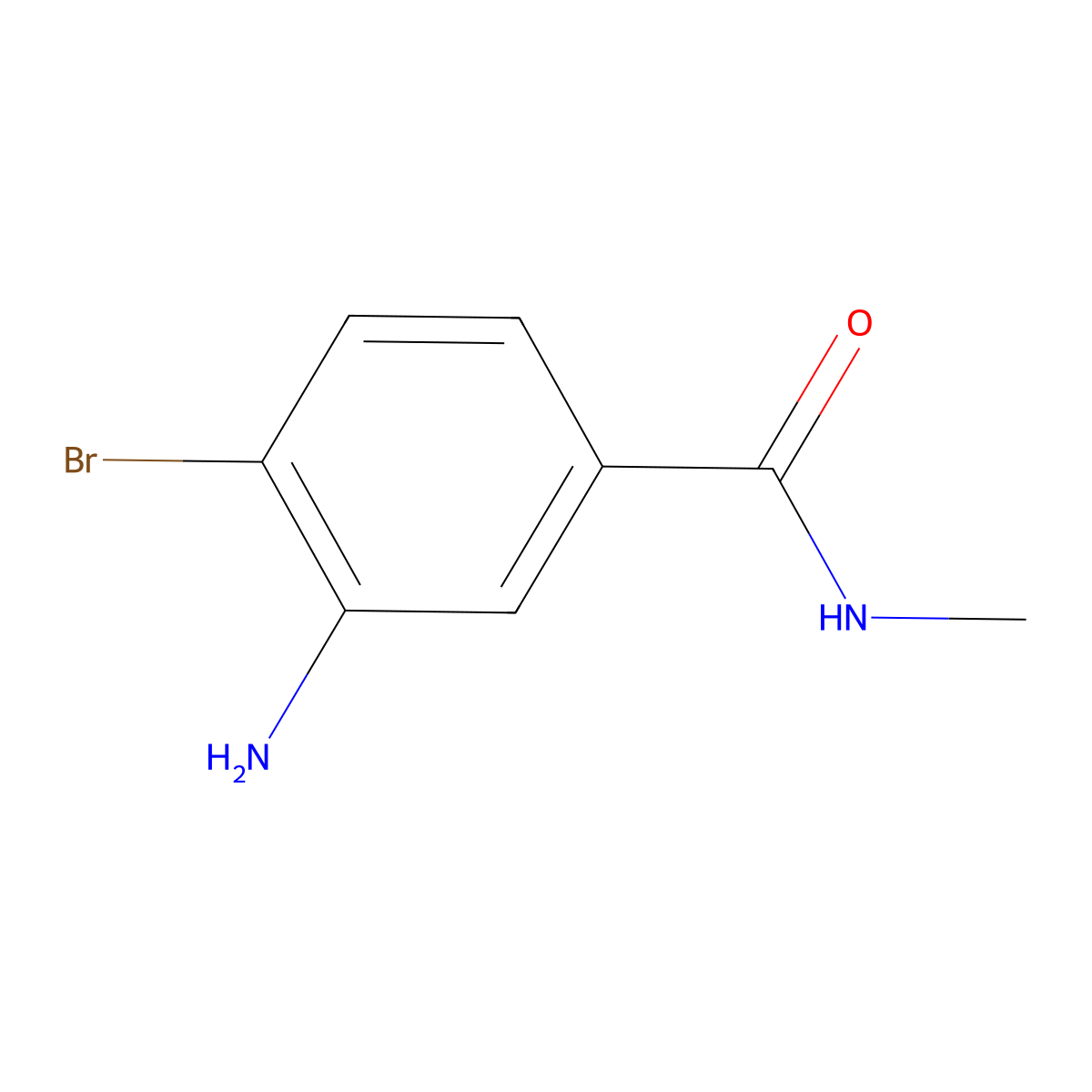3-amino-4-bromo-N-methylbenzamide molecular structure, CAS 1177098-90-6
