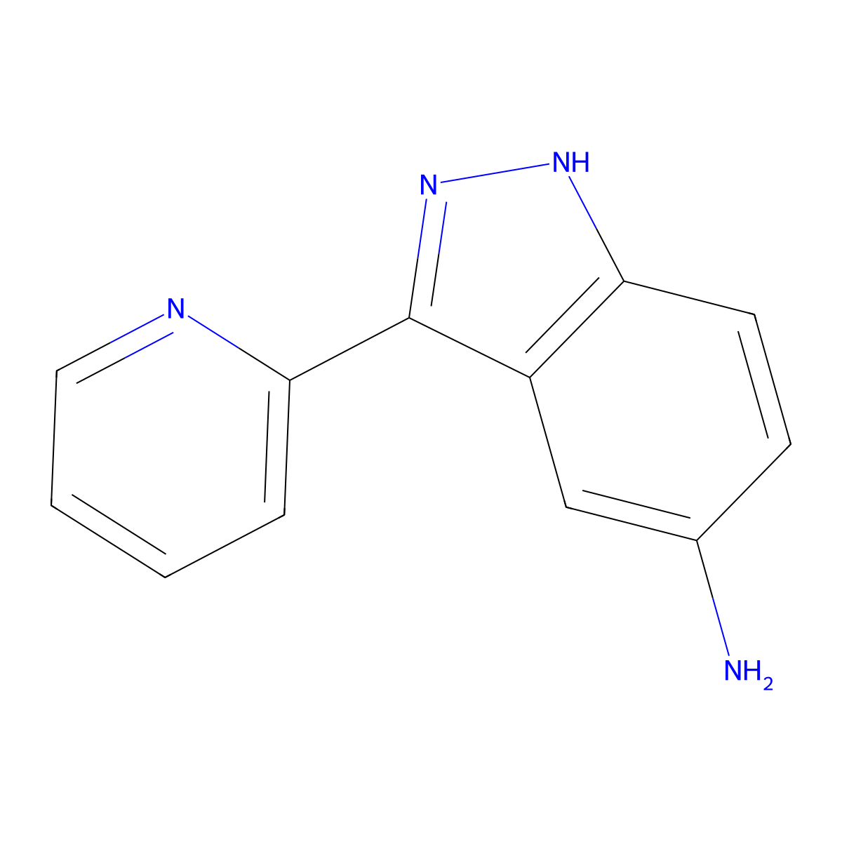 3-(pyridin-2-yl)-1H-indazol-5-amine molecular structure, CAS 1177100-99-0
