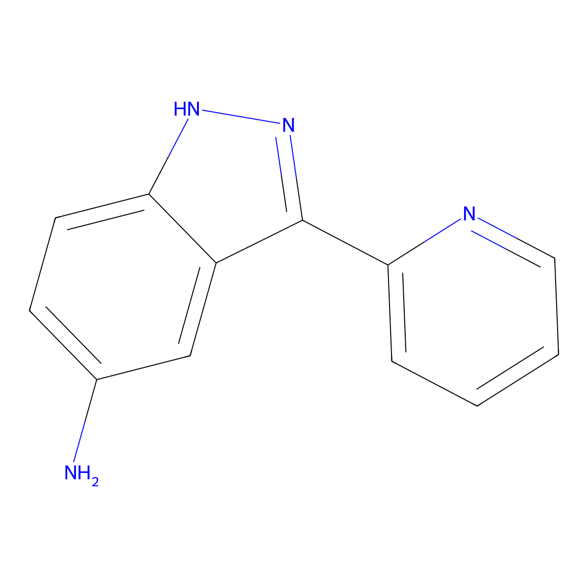 3-(pyridin-2-yl)-1H-indazol-5-amine molecular structure, CAS 1177100-99-0