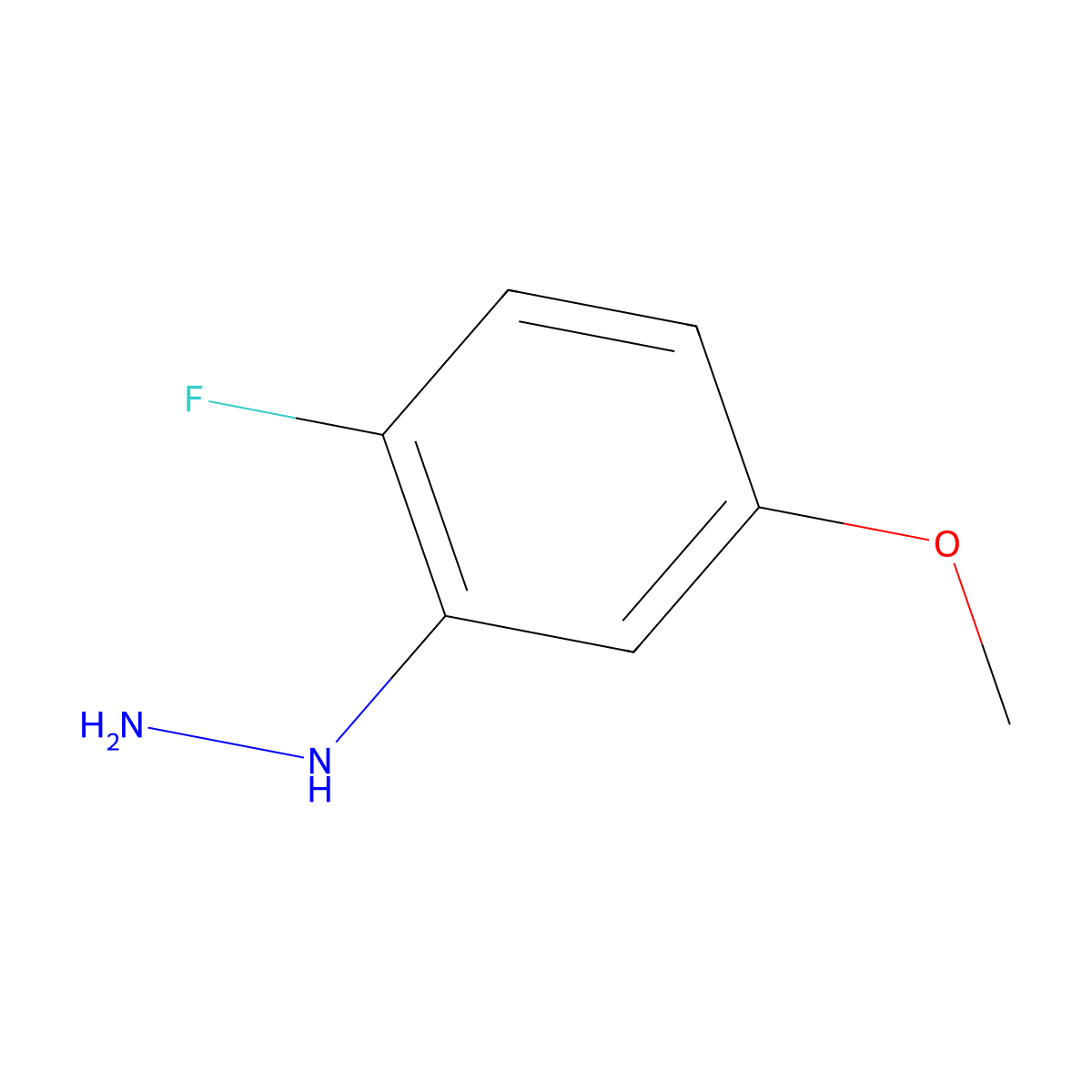 2-Fluoro-5-methoxyphenylhydrazine molecular structure, CAS 1177105-03-1