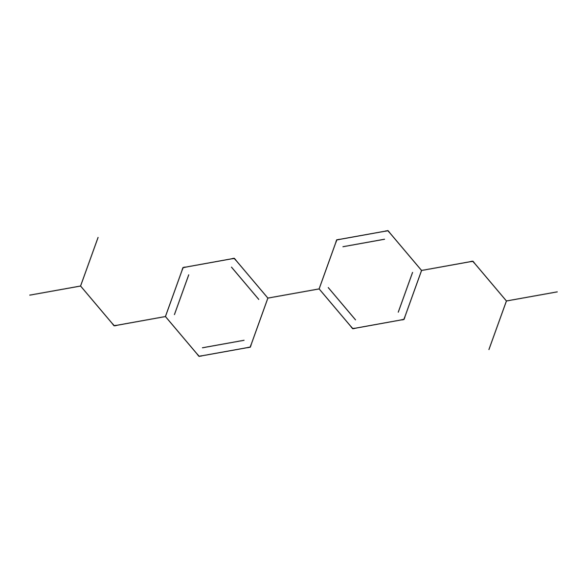 4,4'-Bis(2-methylpropyl)-1,1'-biphenyl molecular structure, CAS 117712-97-7