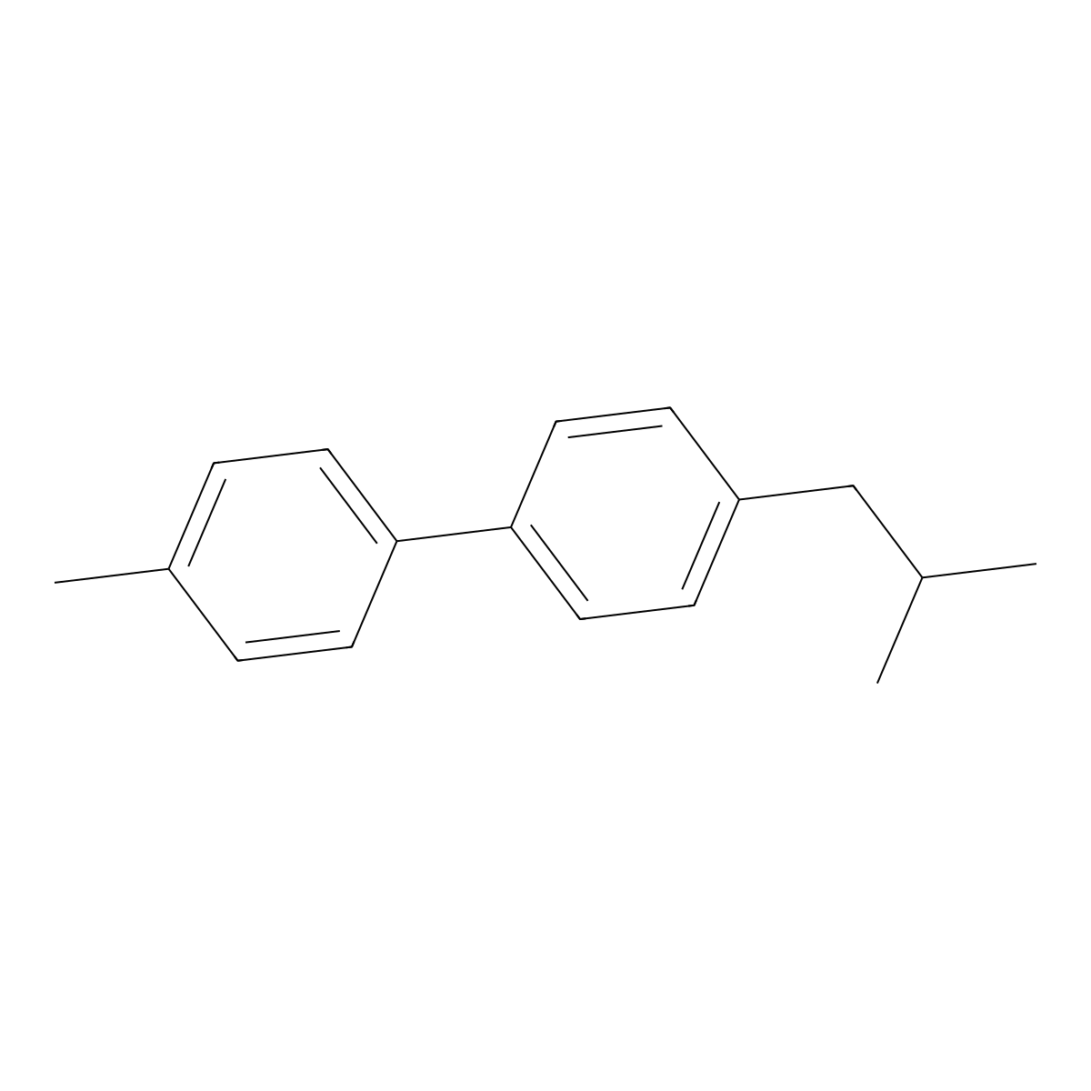 4-Methyl-4'-(2-methylpropyl)-1,1'-biphenyl molecular structure, CAS 117713-16-3