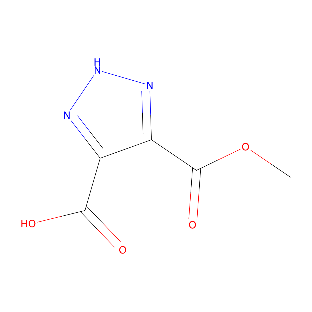 4-(methoxycarbonyl)-1H-1,2,3-triazole-5-carboxylic acid molecular structure, CAS 117713-34-5