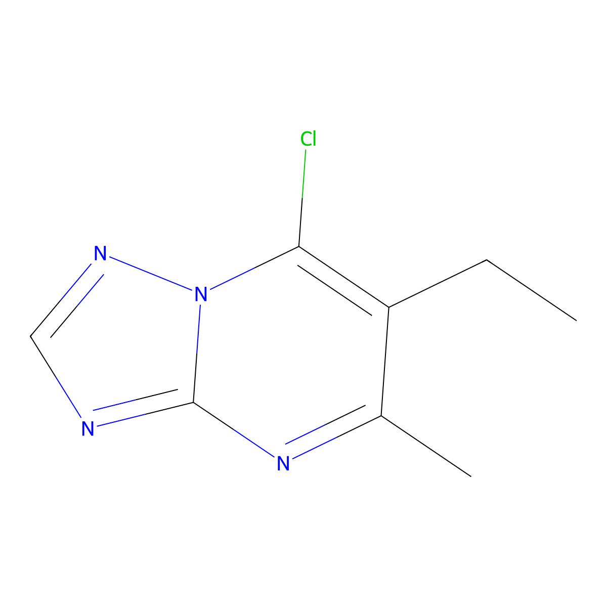 7-Chloro-6-ethyl-5-methyl-[1,2,4]triazolo[1,5-a]pyrimidine molecular structure, CAS 117713-49-2