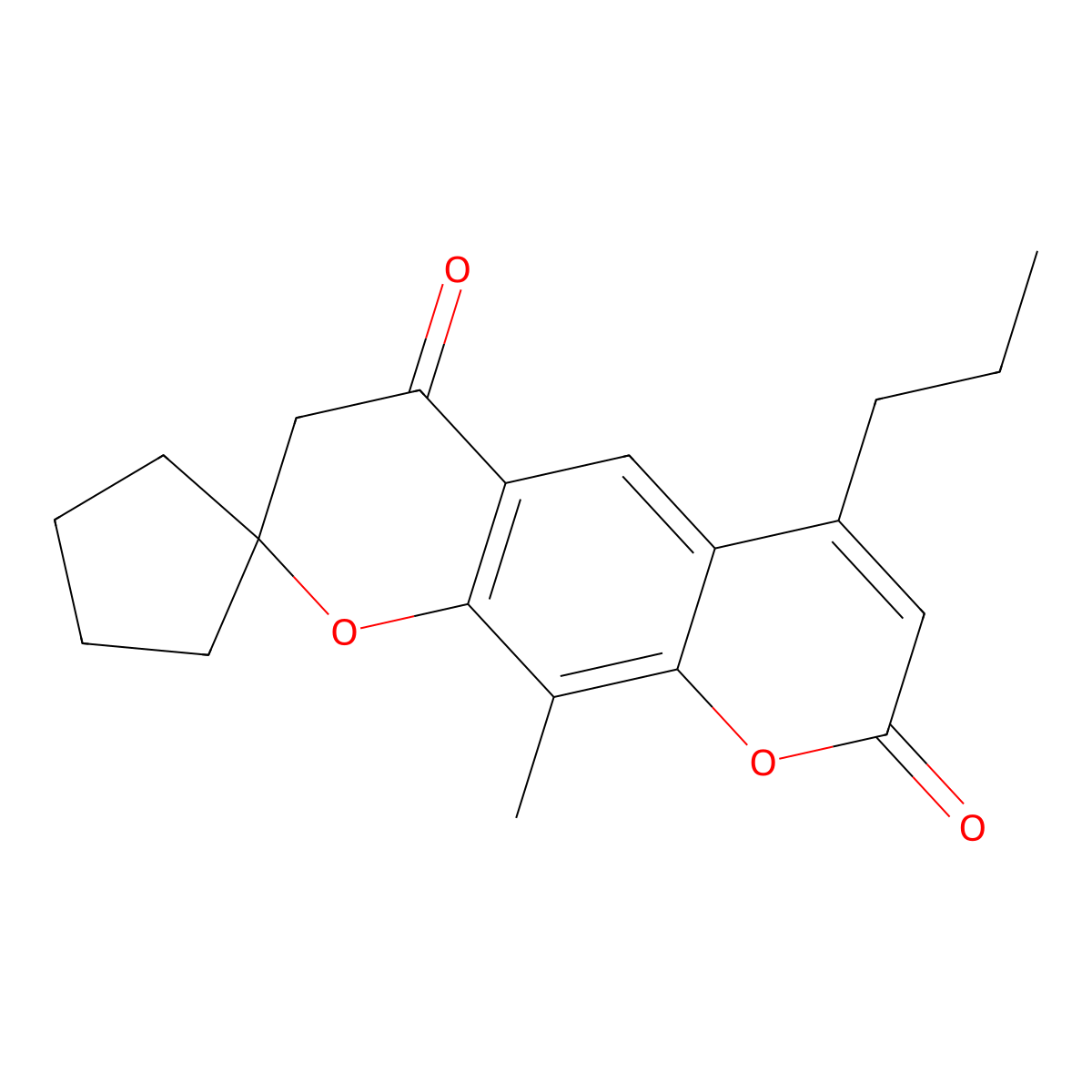 10'-methyl-6'-propyl-8'H-spiro[cyclopentane-1,2'-pyrano[3,2-g]chromene]-4',8'(3'H)-dione molecular structure, CAS 1177133-02-6