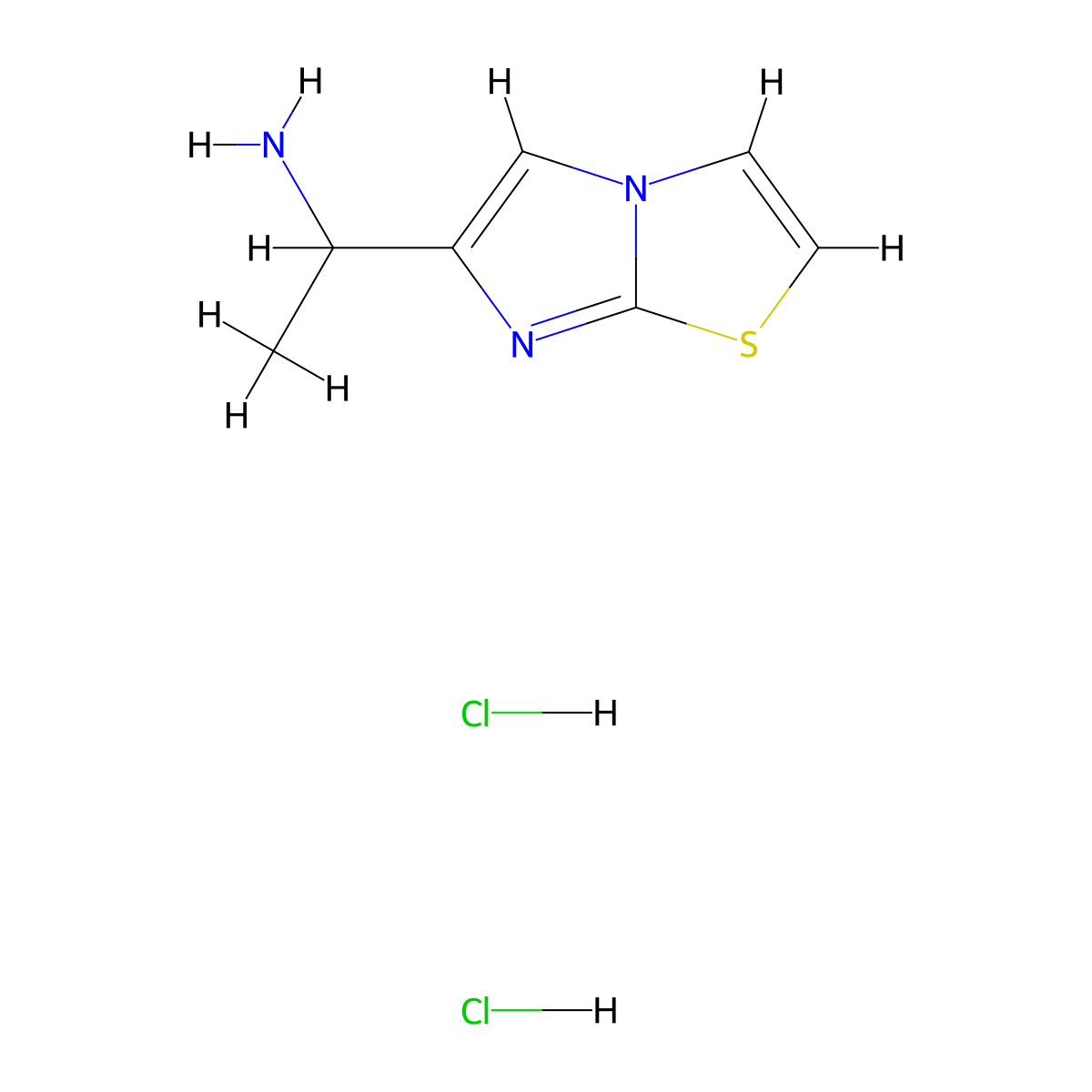 (1-Imidazo[2,1-b][1,3]thiazol-6-ylethyl)amine dihydrochloride molecular structure, CAS 1177148-05-8