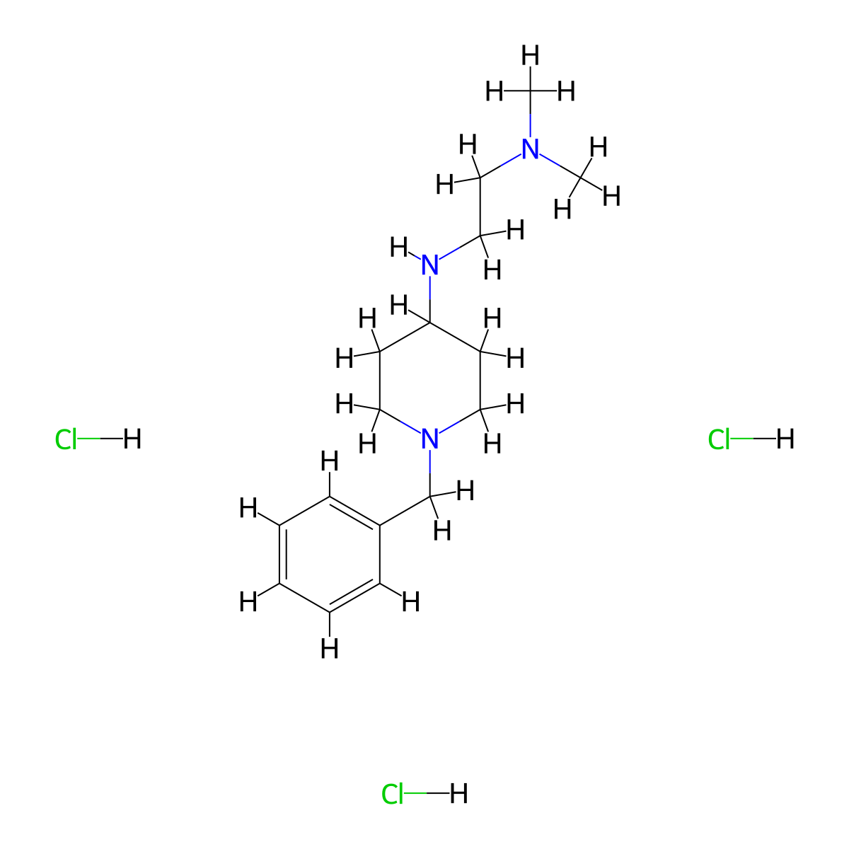 1-benzyl-N-[2-(dimethylamino)ethyl]piperidin-4-amine trihydrochloride molecular structure, CAS 1177148-88-7